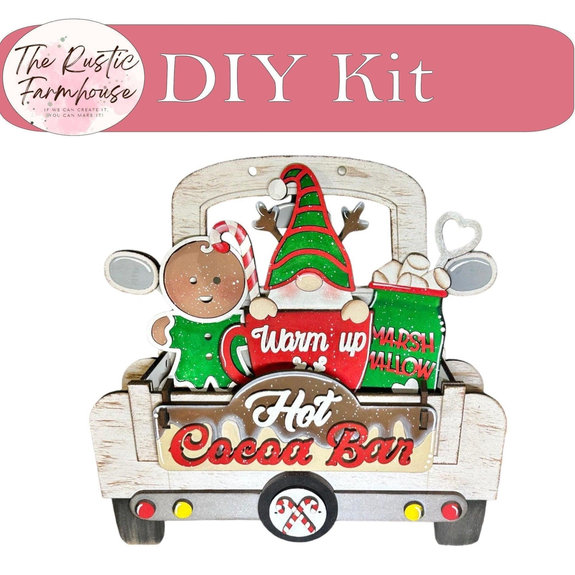 Hot Cocoa Bar - DIY Interchangeable Inserts - Tiered Tray Decor - RusticFarmhouseDecor