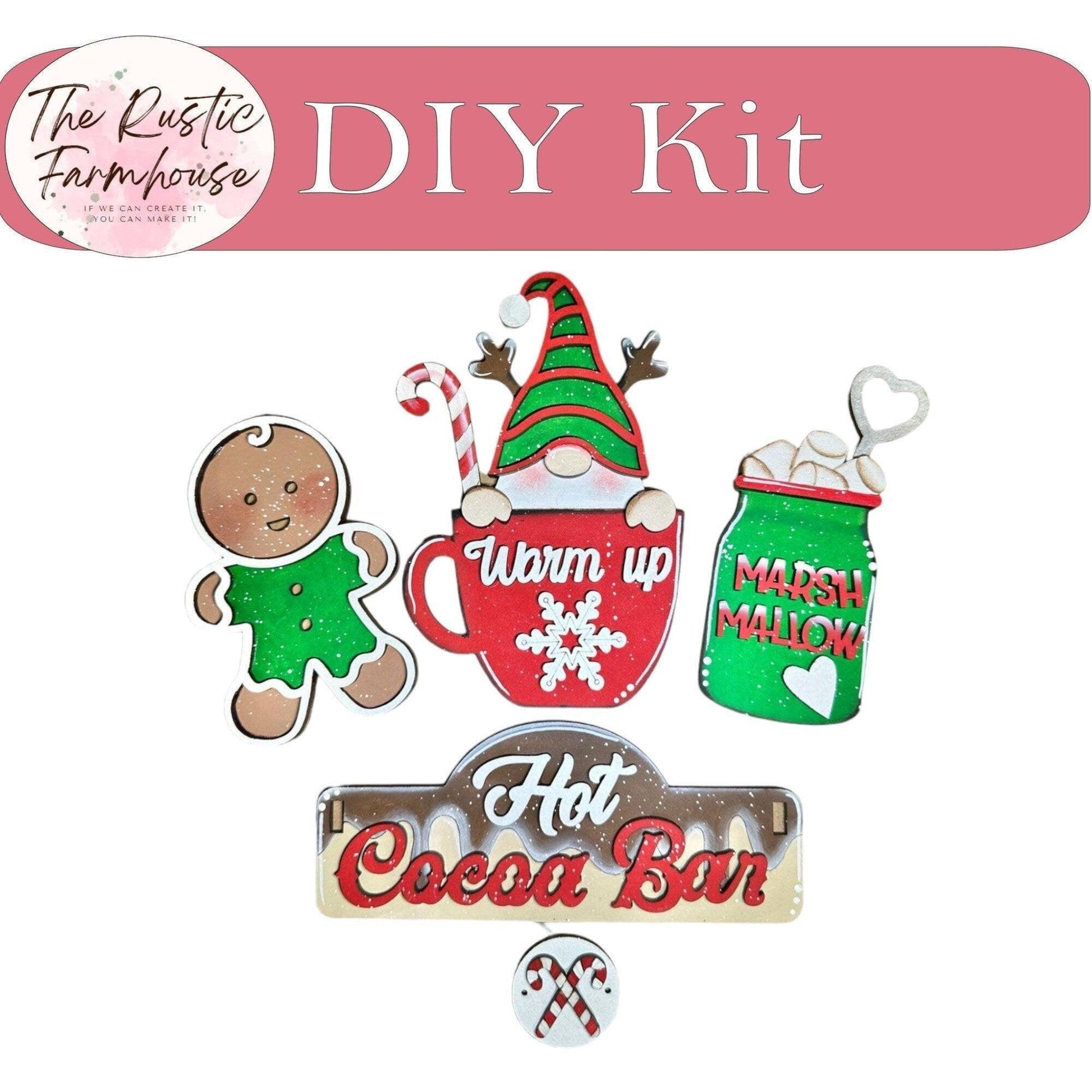 Hot Cocoa Bar - DIY Interchangeable Inserts - Tiered Tray Decor - RusticFarmhouseDecor
