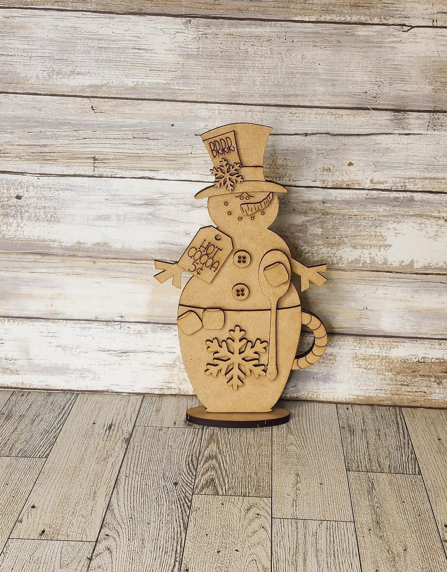 Hot Cocoa Mug Snowman, Snowman Craft, Christmas Sitters, Christmas Decor, Holiday Craft, Christmas Craft, Snowman Craft, DIY Hot Cocoa - RusticFarmhouseDecor