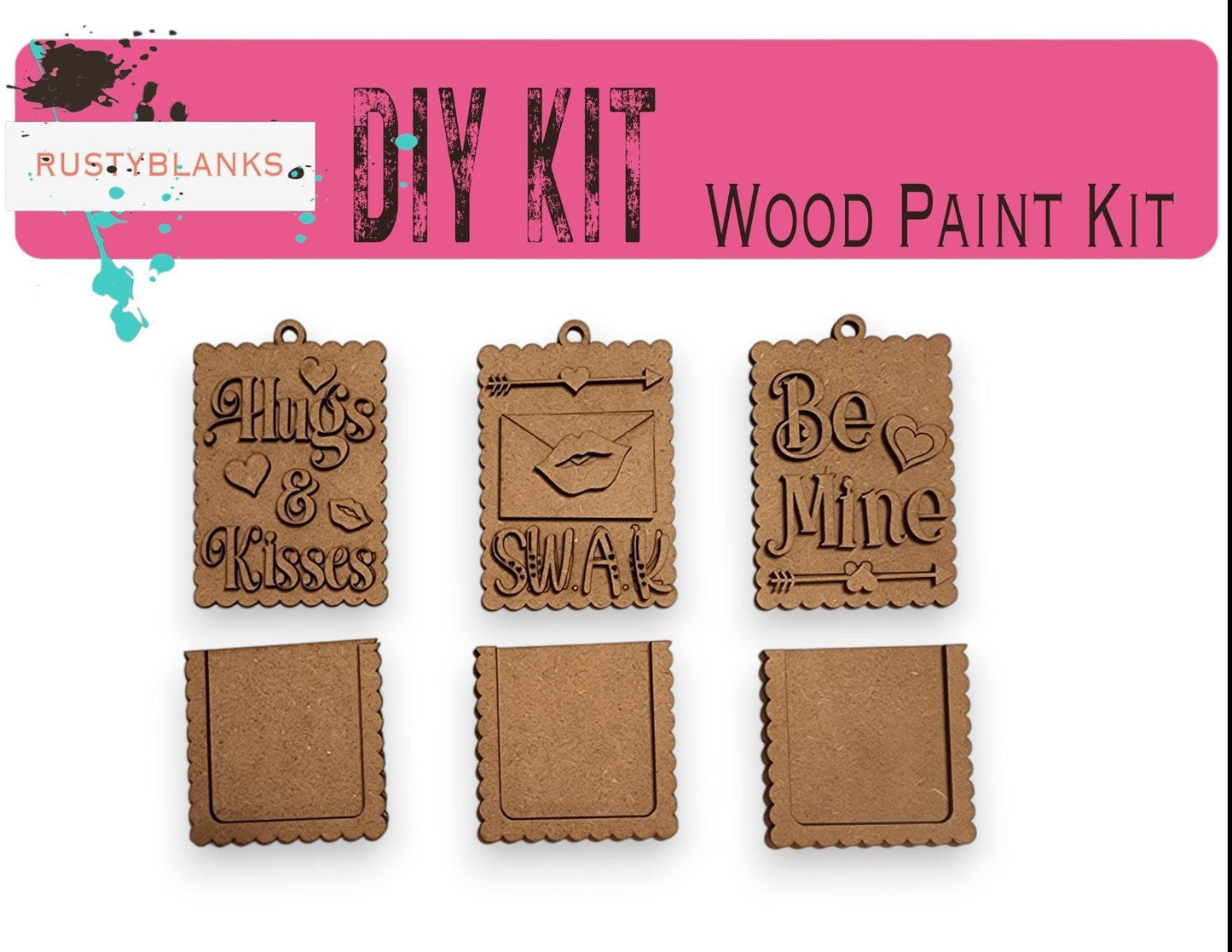 Hugs & Kisses Valentine Gift Tag Ornaments - RusticFarmhouseDecor