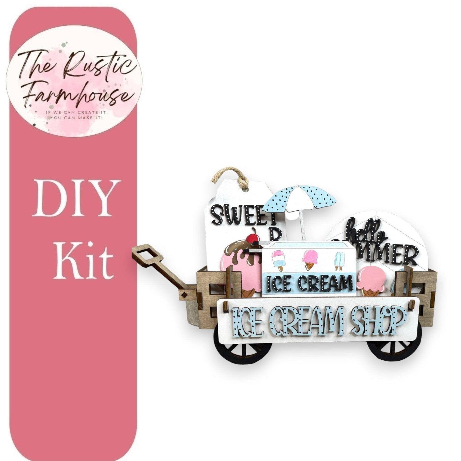 Ice Cream Shop Interchangeable for Wagon or Raised Shelf Sitter DIY Kit - RusticFarmhouseDecor
