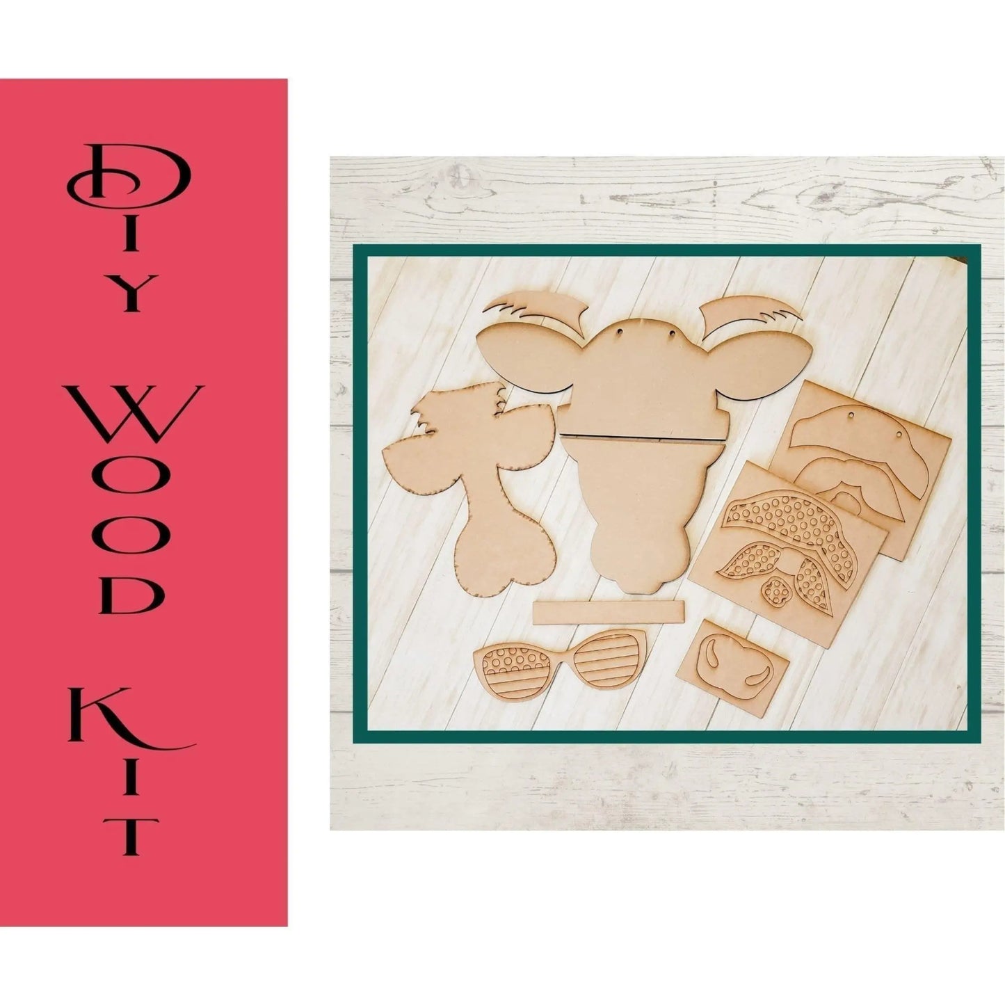 Independece Day Cow with Glasses Door Hanger - RusticFarmhouseDecor