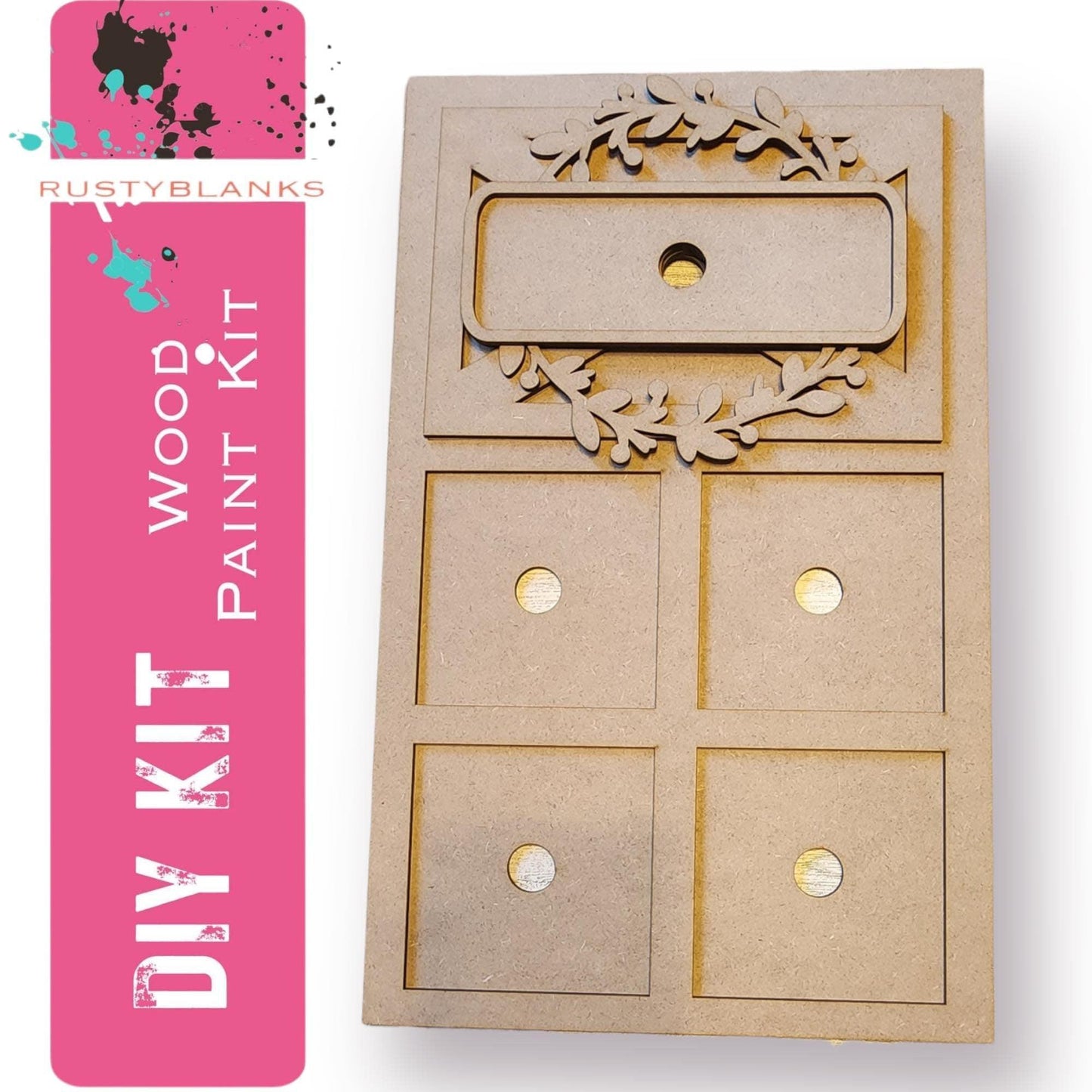 Interchangeable Farmhouse Door Leaning Tile Frame Holder - RusticFarmhouseDecor