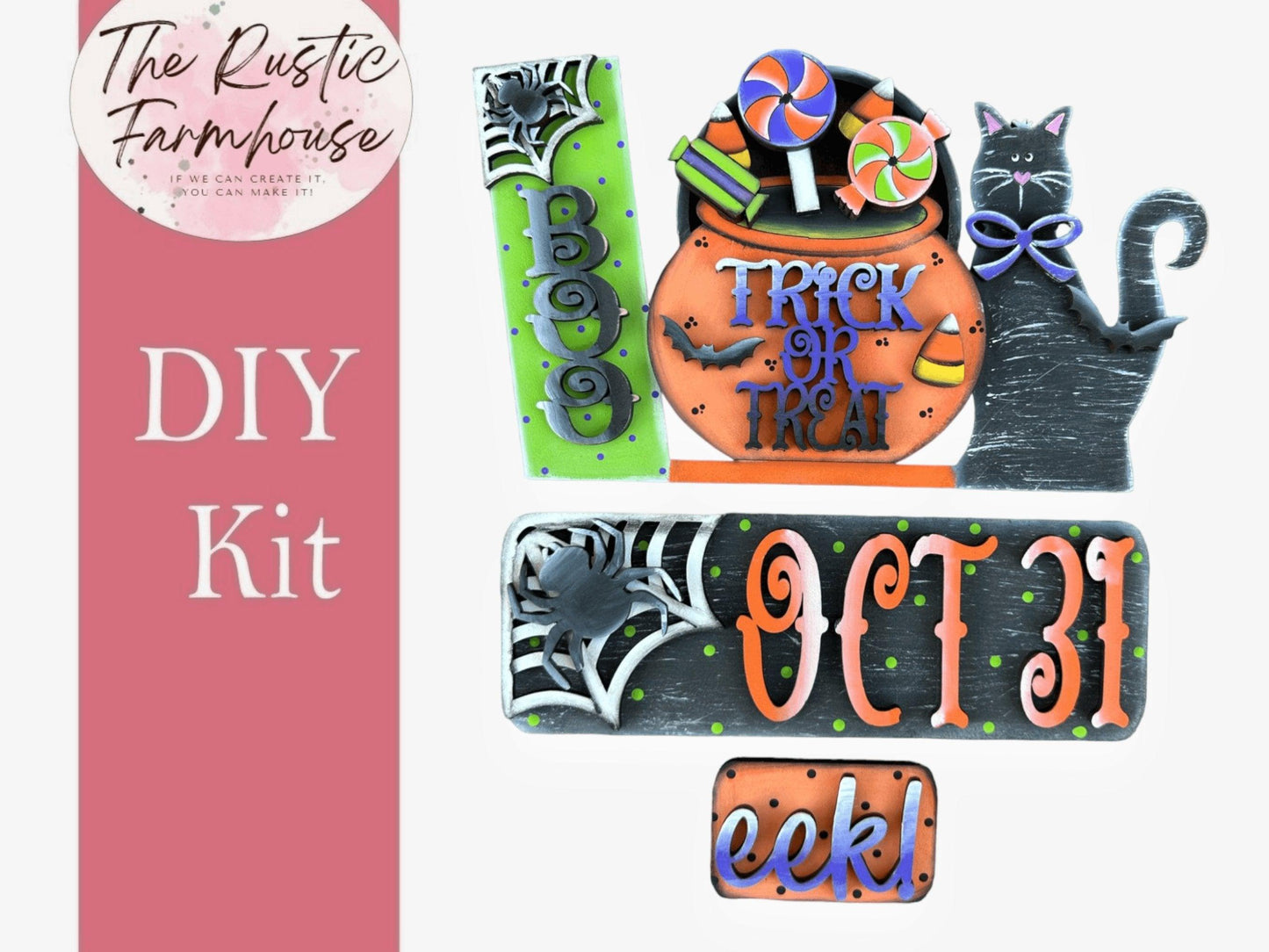 Interchangeable Farmhouse Trick or Treat Truck Insert, Seasonal Truck, DIY Truck Kit, Interchangeable Farmhouse Truck DIY Kit - RusticFarmhouseDecor