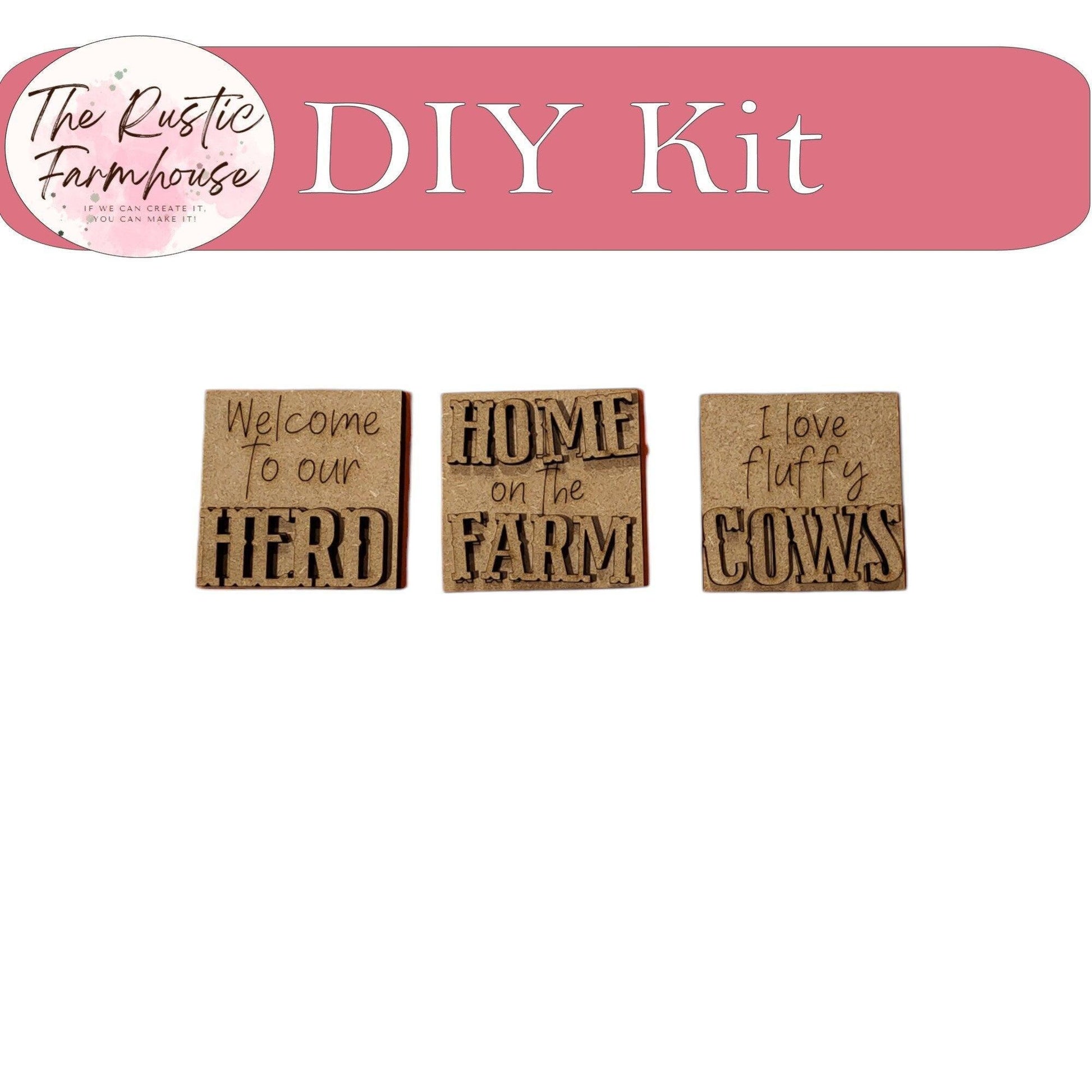 Interchangeable Highland Cow and Hats with a tile holder, Season DIY Decor - RusticFarmhouseDecor