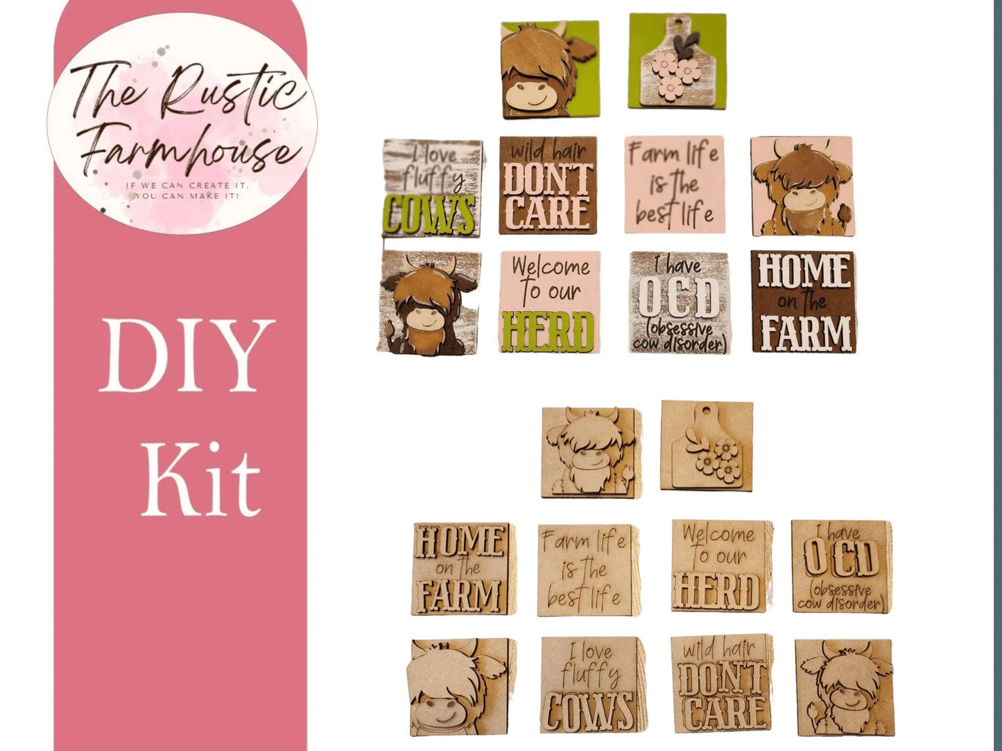 Interchangeable Highland Mini Tiles - RusticFarmhouseDecor