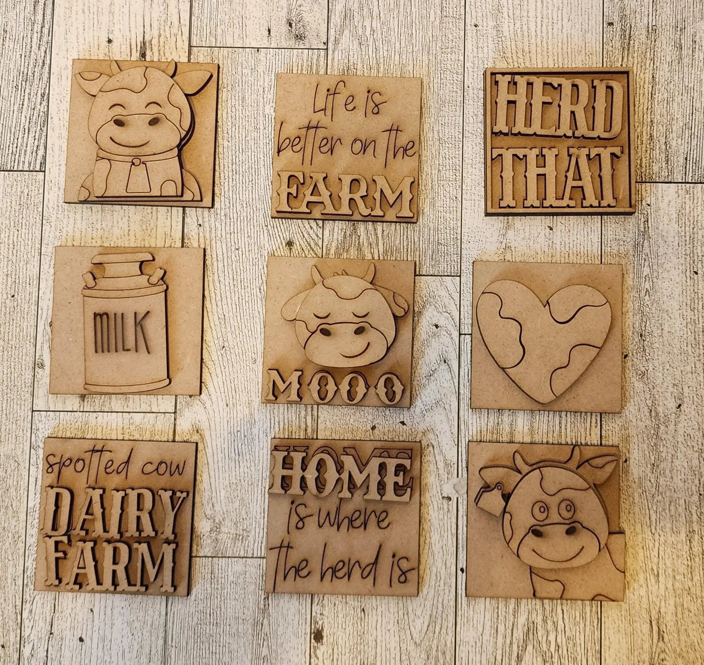 Interchangeable Mini Cow Tiles DiY Kit - RusticFarmhouseDecor
