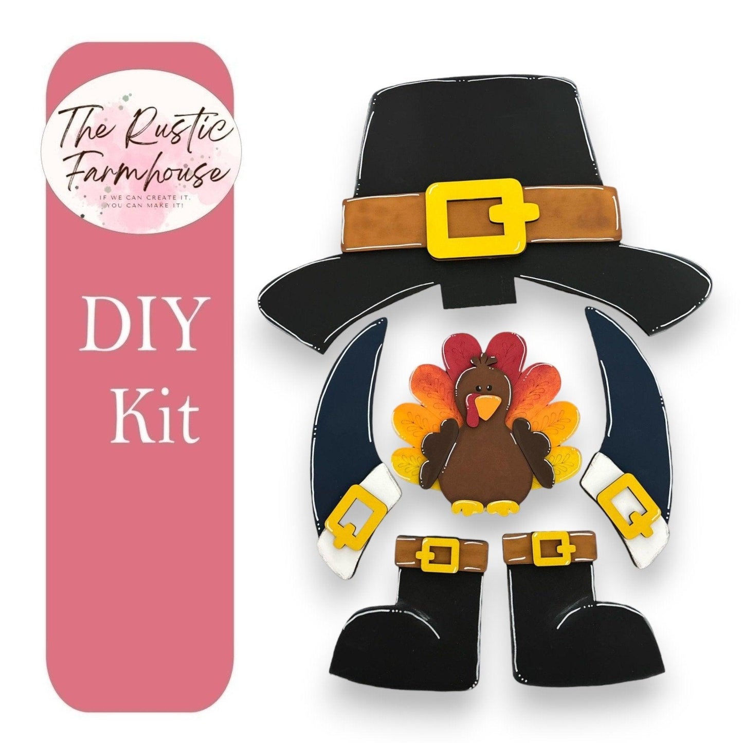 Interchangeable Pilgrim Boy Gnome Add Ons for our Tall Porch Gnome - Turkey - RusticFarmhouseDecor