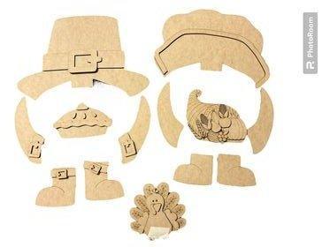 Interchangeable Pilgrim Boy Gnome Add Ons for our Tall Porch Gnome - Turkey - RusticFarmhouseDecor