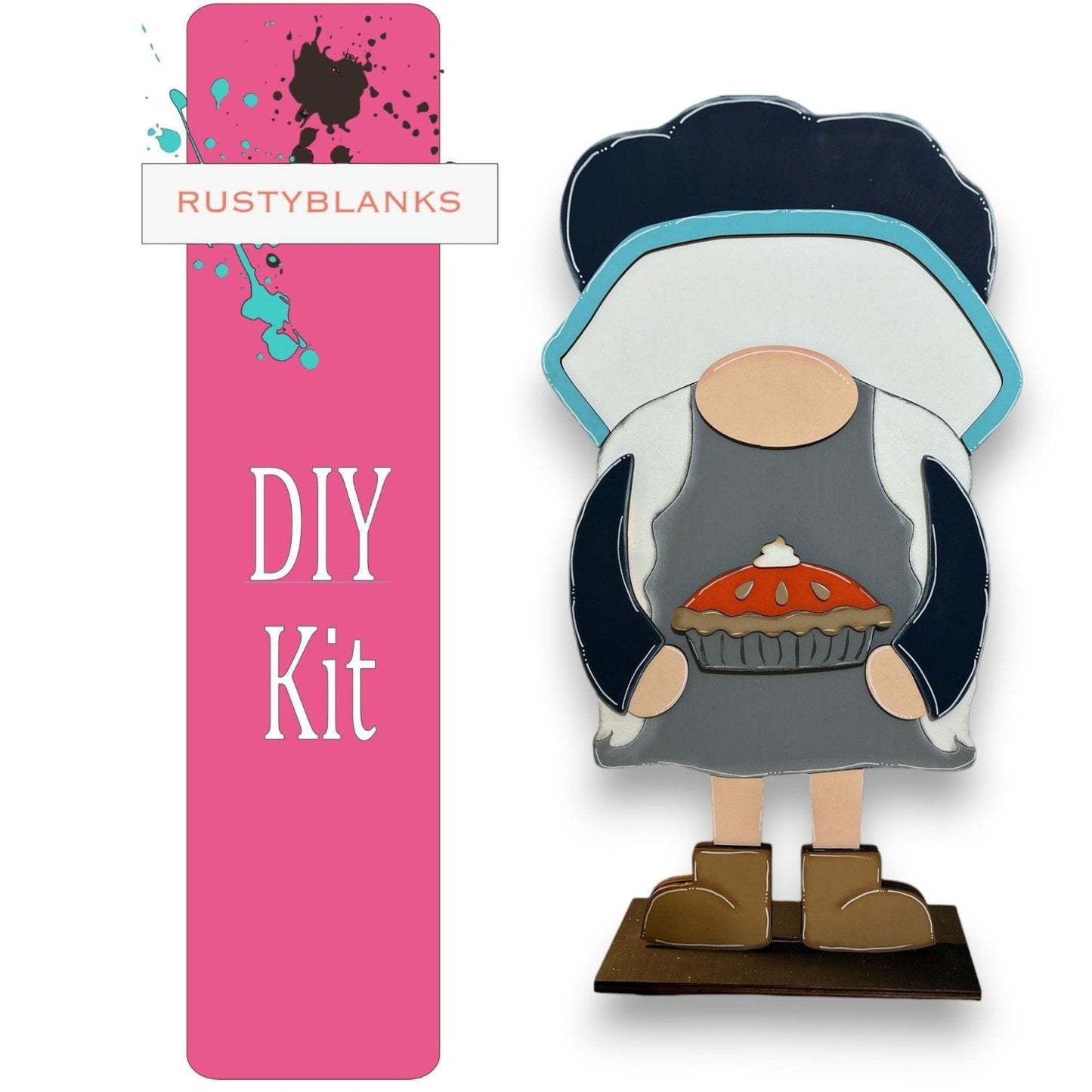 Interchangeable Pilgrim Girl Gnome Add Ons for our Tall Porch Gnome - RusticFarmhouseDecor