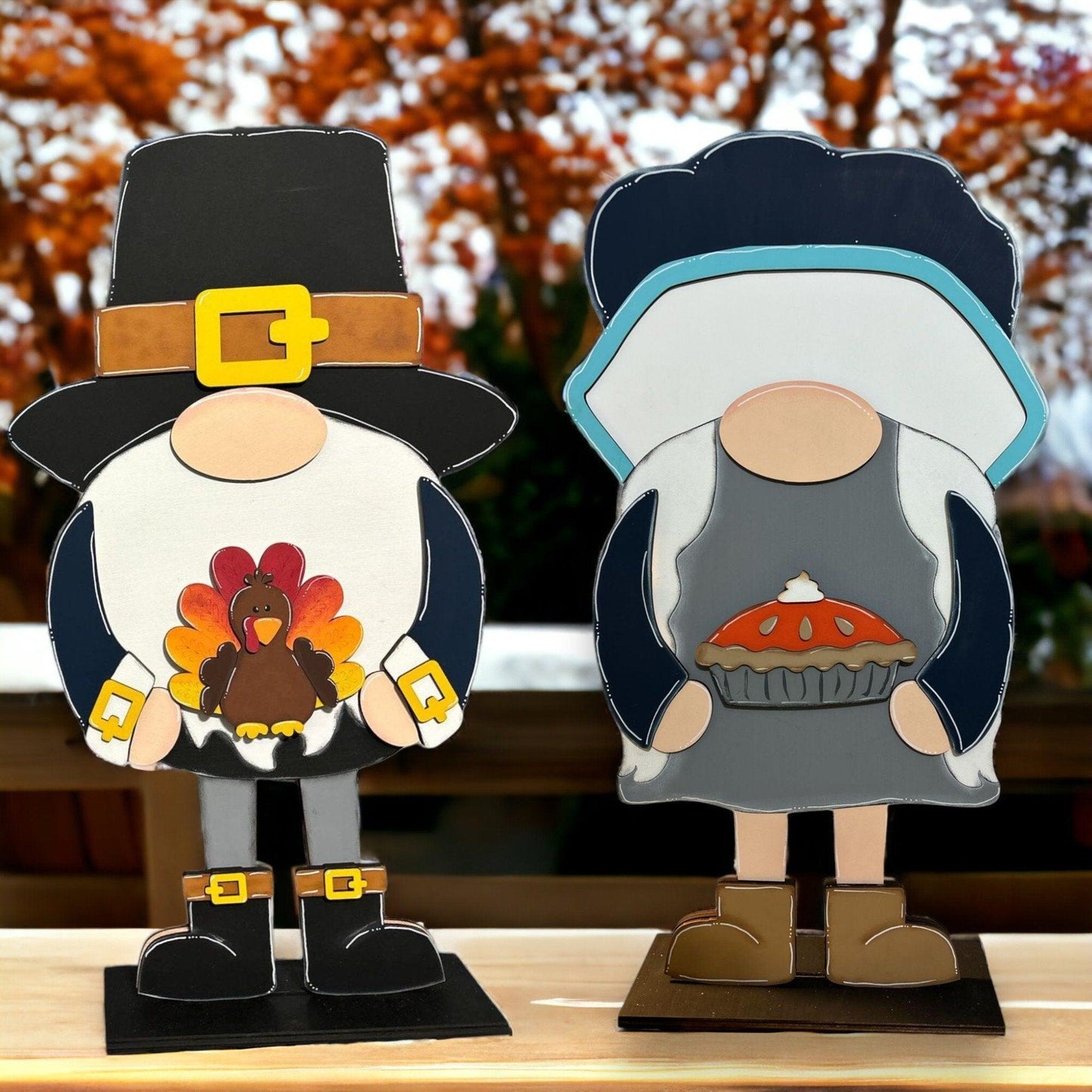 Interchangeable Pilgrim Girl Gnome Add Ons for our Tall Porch Gnome - RusticFarmhouseDecor
