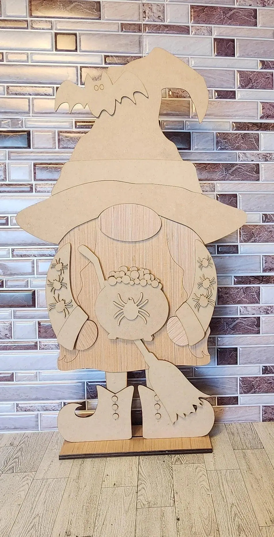 Interchangeable Standing Porch Gnomes, Halloween Gnome Add-On, Wood Gnomes - RusticFarmhouseDecor