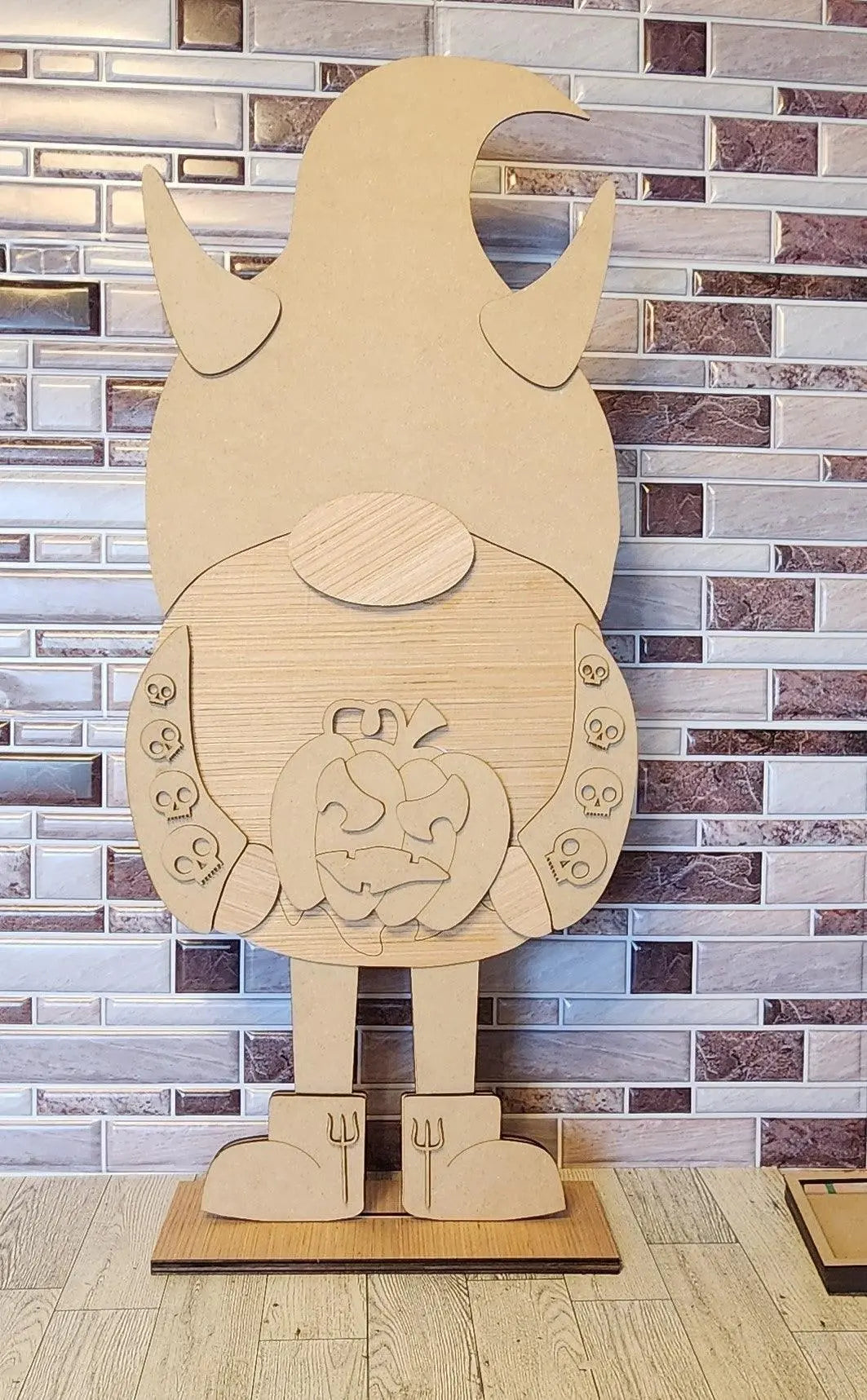 Interchangeable Standing Porch Gnomes, Halloween Gnome Add-On, Wood Gnomes - RusticFarmhouseDecor