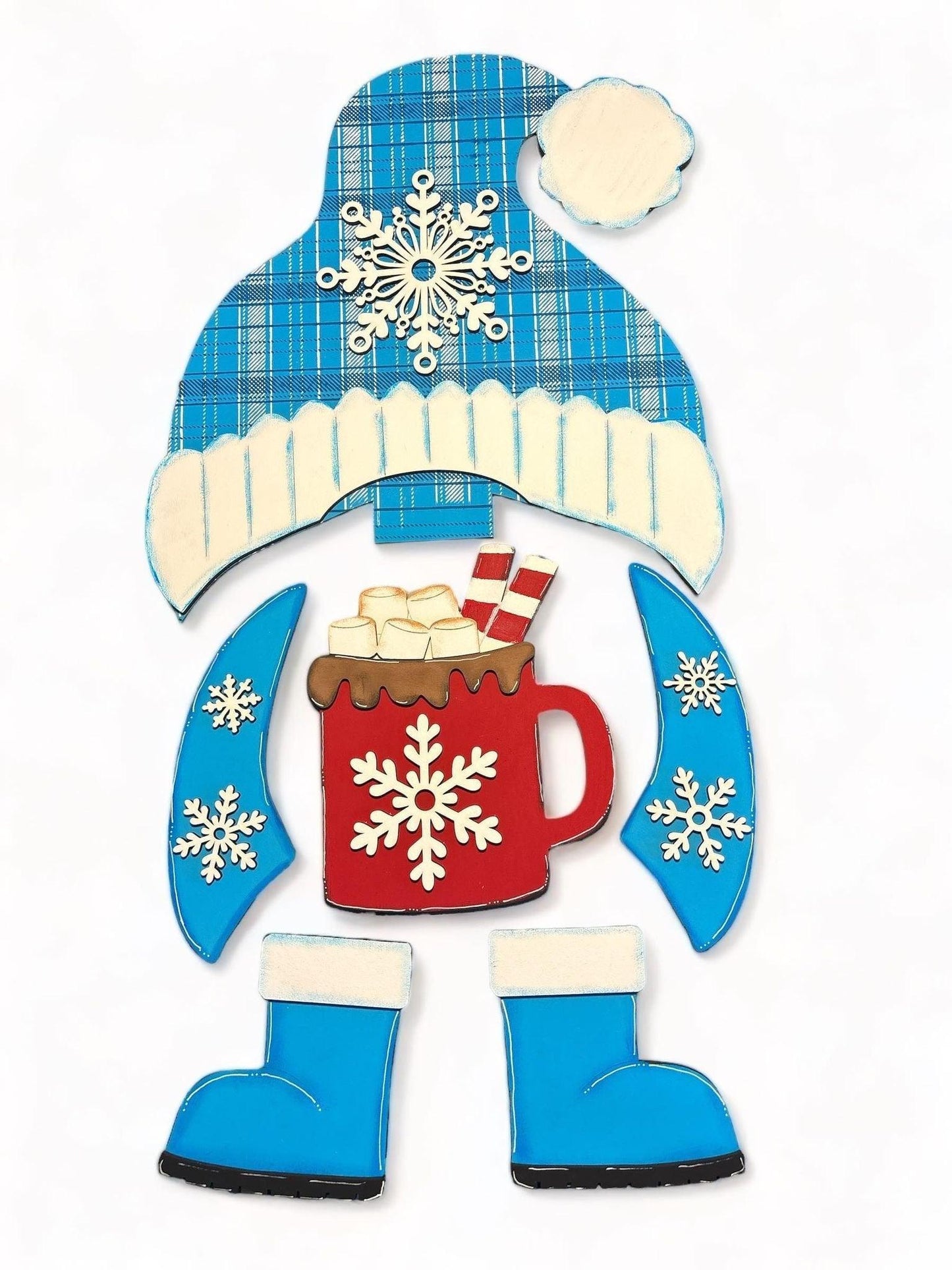 Interchangeable Winter Gnome Add Ons for our Tall Porch Gnome- Hot Chocolate - RusticFarmhouseDecor