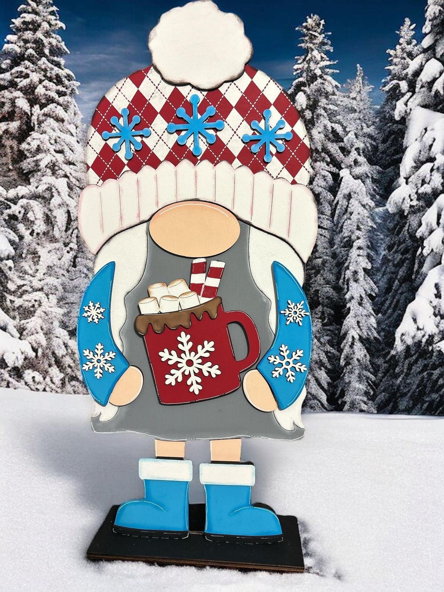 Interchangeable Winter Gnome Add Ons for our Tall Porch Gnome - RusticFarmhouseDecor