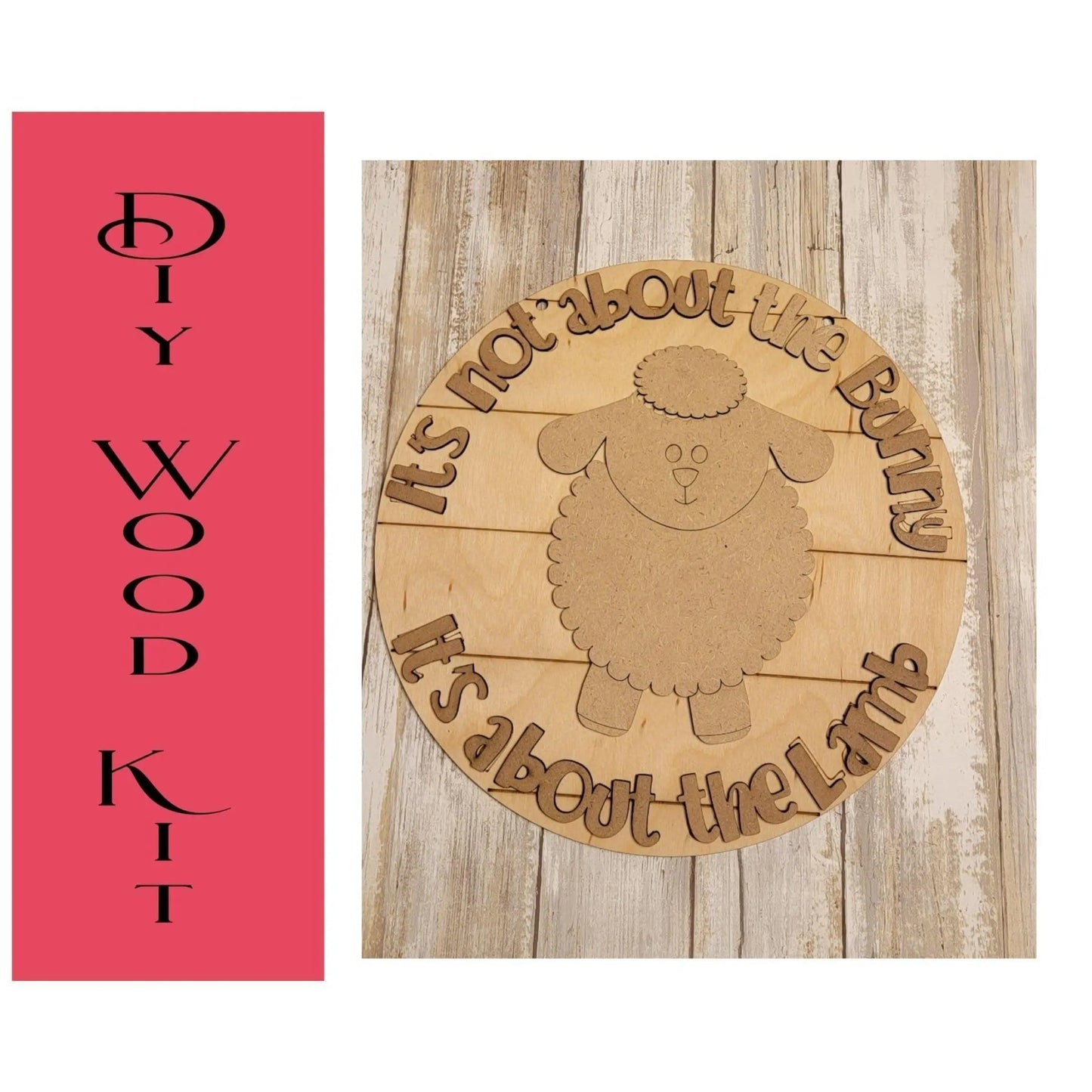 It's not about the bunny easter door hanger - DIY - RusticFarmhouseDecor