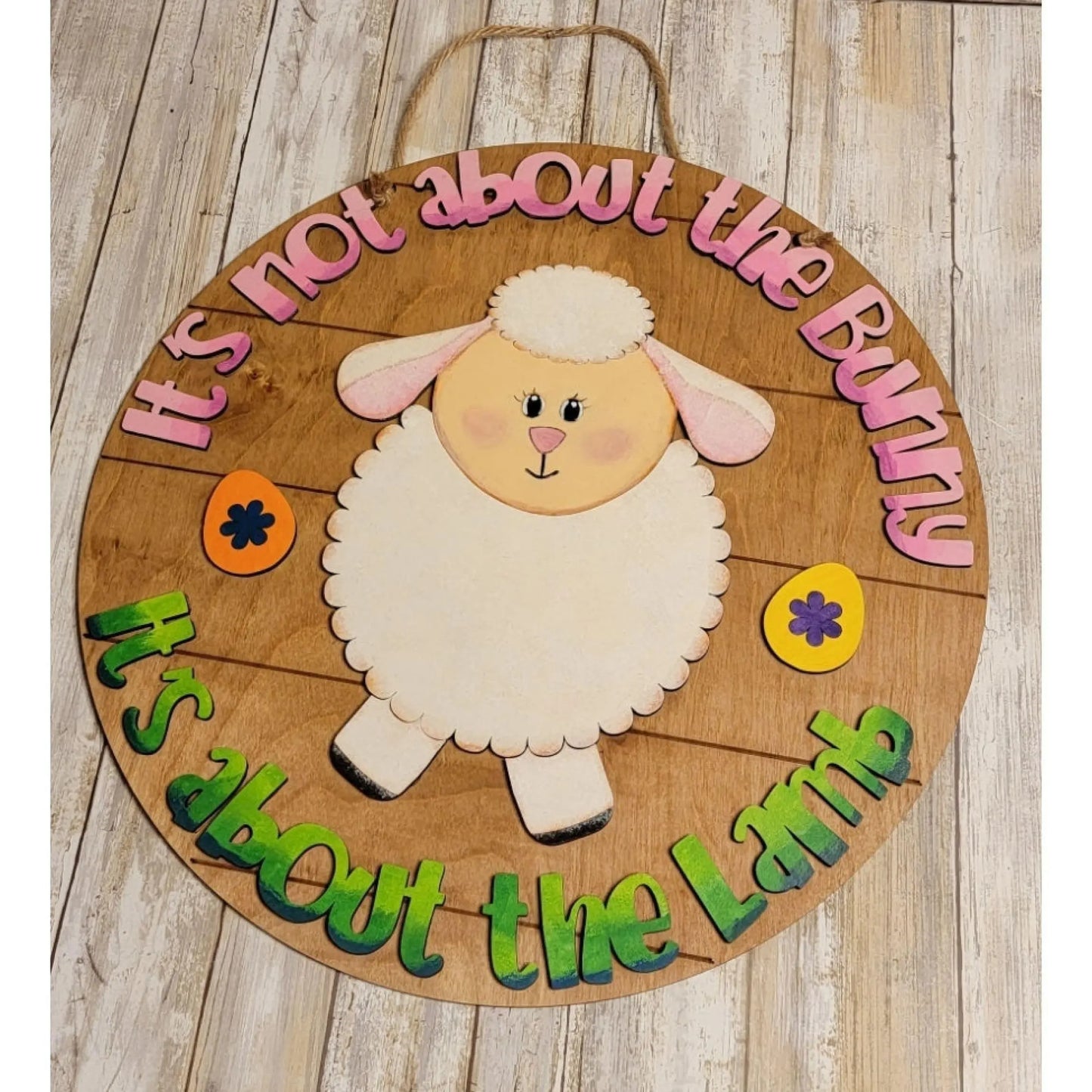 It's not about the bunny easter door hanger - DIY - RusticFarmhouseDecor