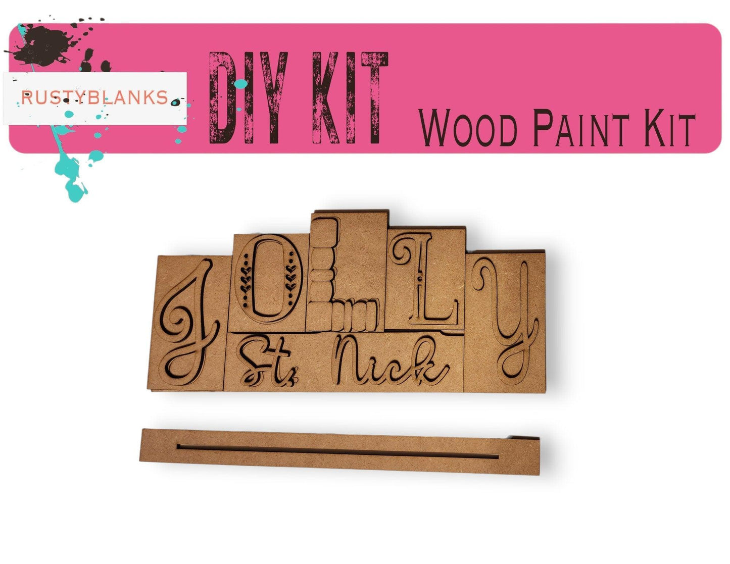 Jolly Word Block Shelf Sitter , DIY Holiday Decor - RusticFarmhouseDecor