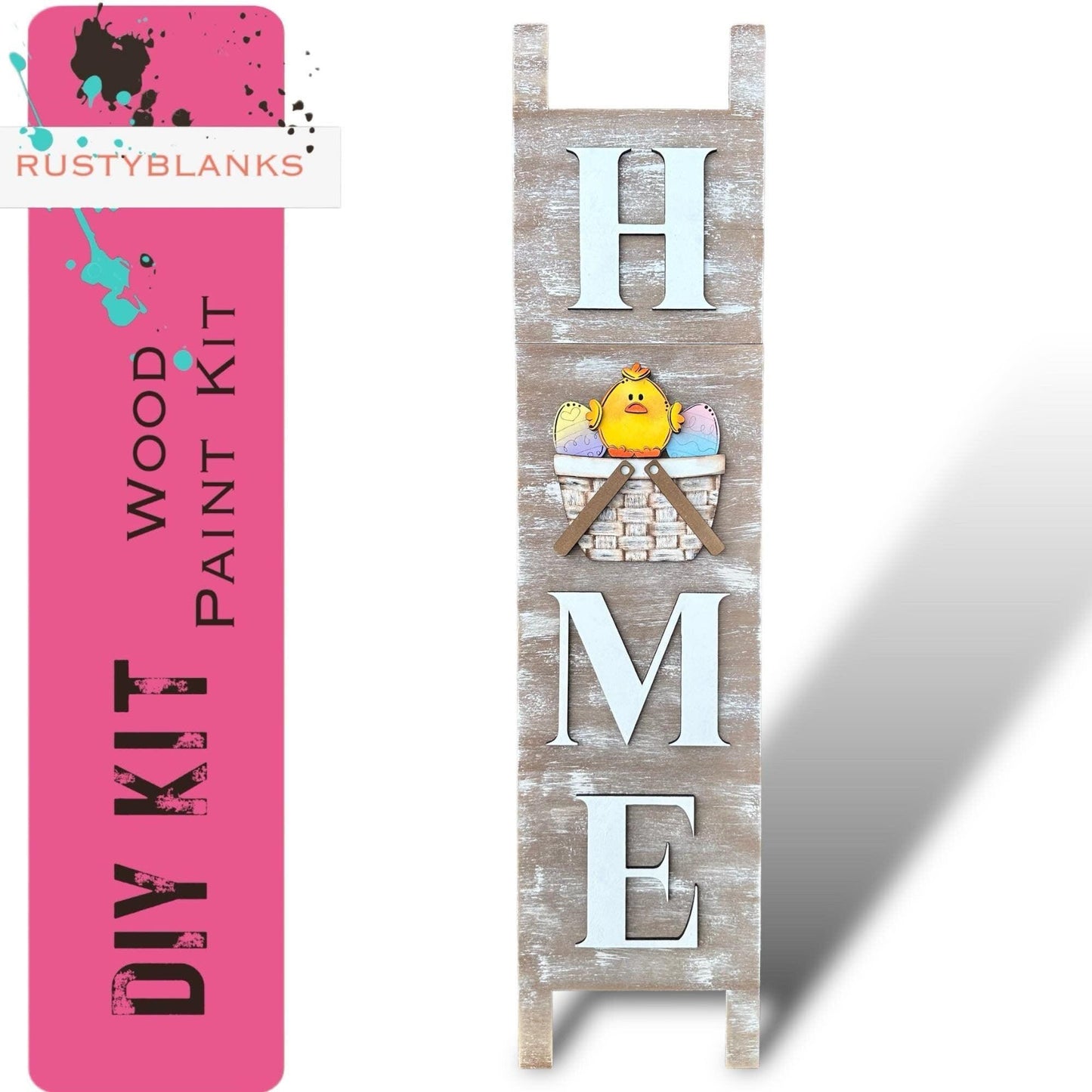 Leaning Ladder with interchangeable basket for inserts - RusticFarmhouseDecor
