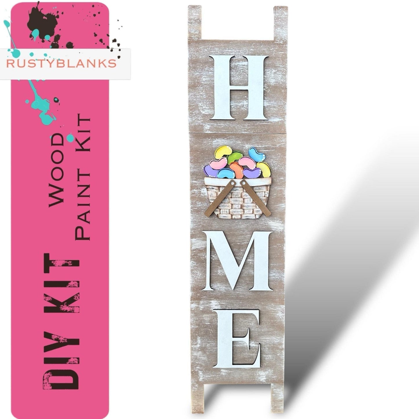 Leaning Ladder with interchangeable basket for inserts - RusticFarmhouseDecor