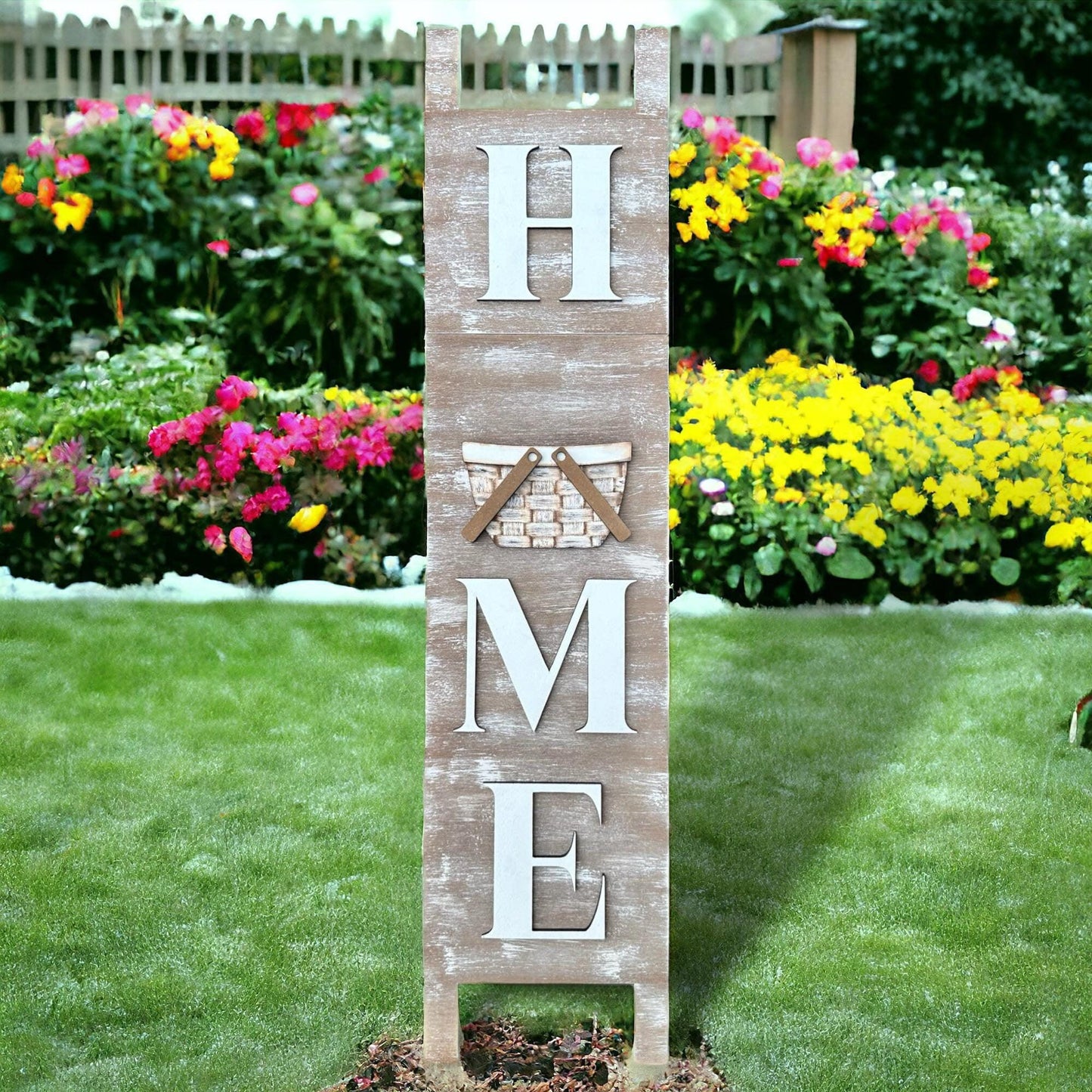 Leaning Ladder with interchangeable basket for inserts - RusticFarmhouseDecor