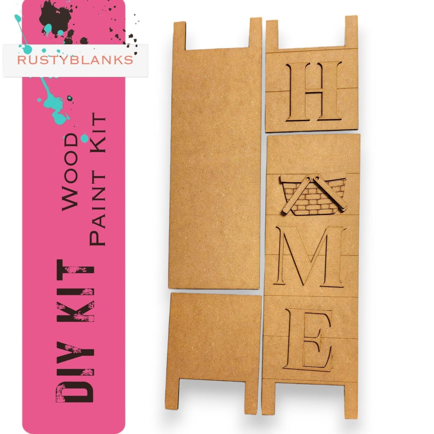 Leaning Ladder with interchangeable basket for inserts - RusticFarmhouseDecor