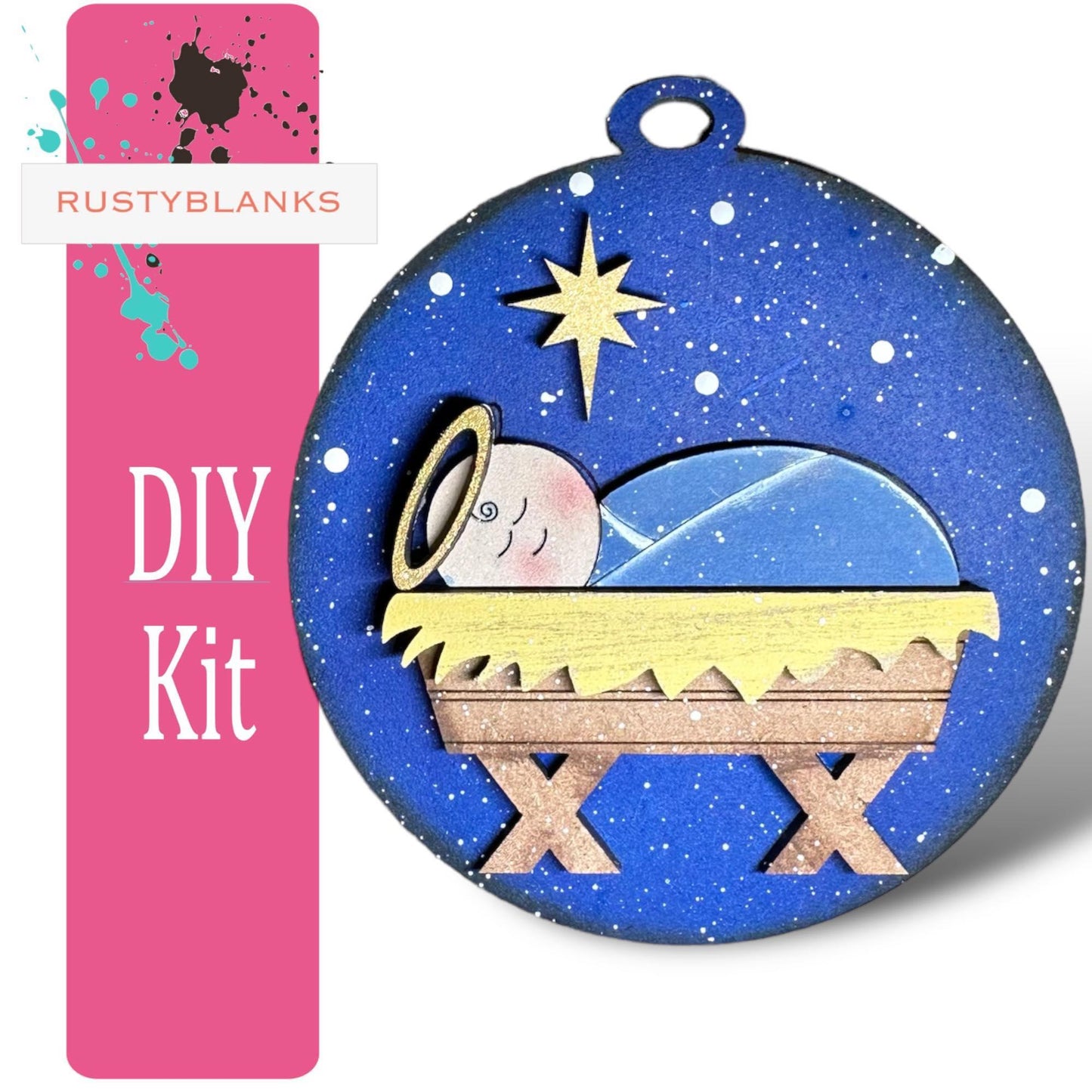 Nativity Christmas Tree Ornament Set - Holiday Decoration - RusticFarmhouseDecor