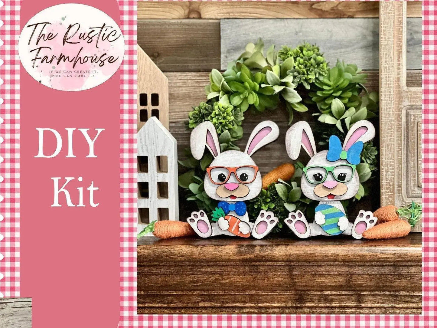 Nerdy Bunny - Easter - Your Choice of Boy or Girl - RusticFarmhouseDecor