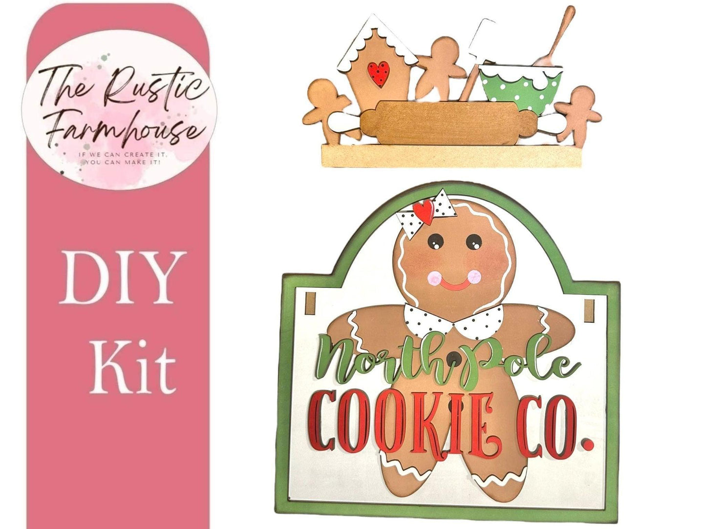 Original North Pole Cookie Company Sign and Inserts for the Large Interchangeable Posts or Fence - RusticFarmhouseDecor