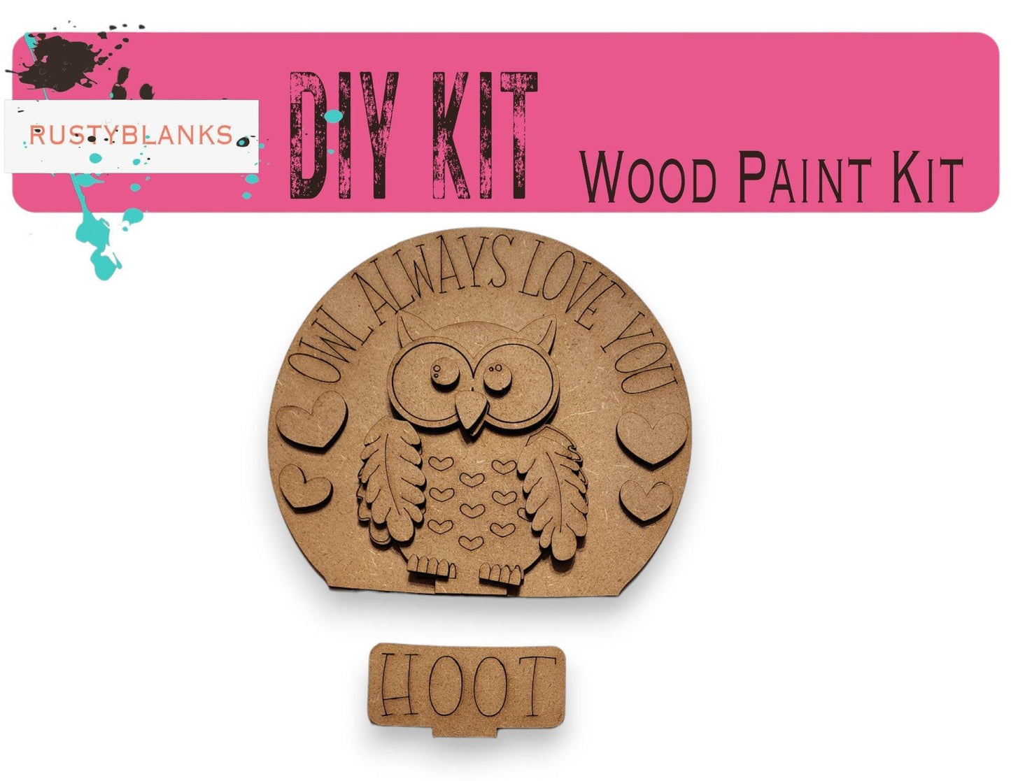 Owl Always Love You Valentines Insert for Snow Globe DIY Interchangeable Decor, Wood Paint Kit, Interchangealbe Snow Globe - RusticFarmhouseDecor