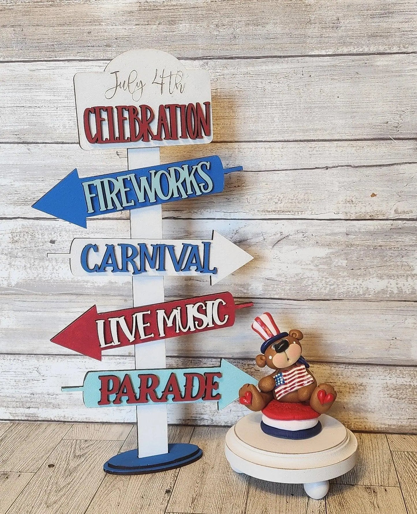 Patriotic Sign Decor, Unfinished DIY Wood Kit, Blanks to Decorate Home Decor - RusticFarmhouseDecor