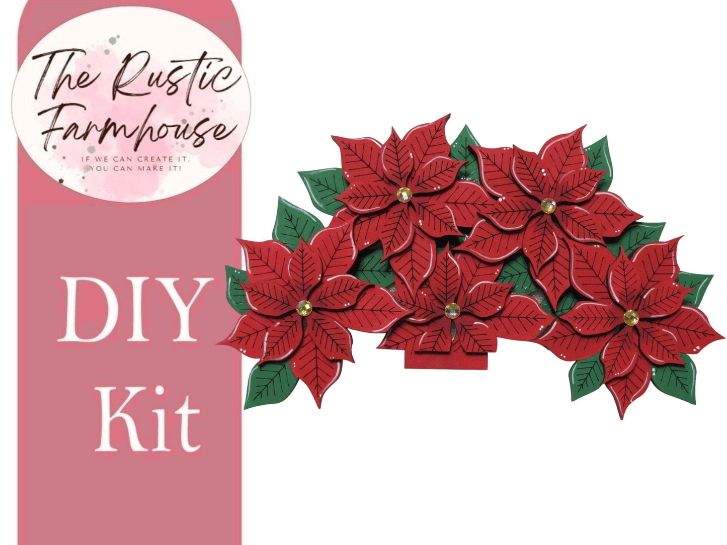 Poinsetta Insert for the Interchangeable Flower Basket - RusticFarmhouseDecor