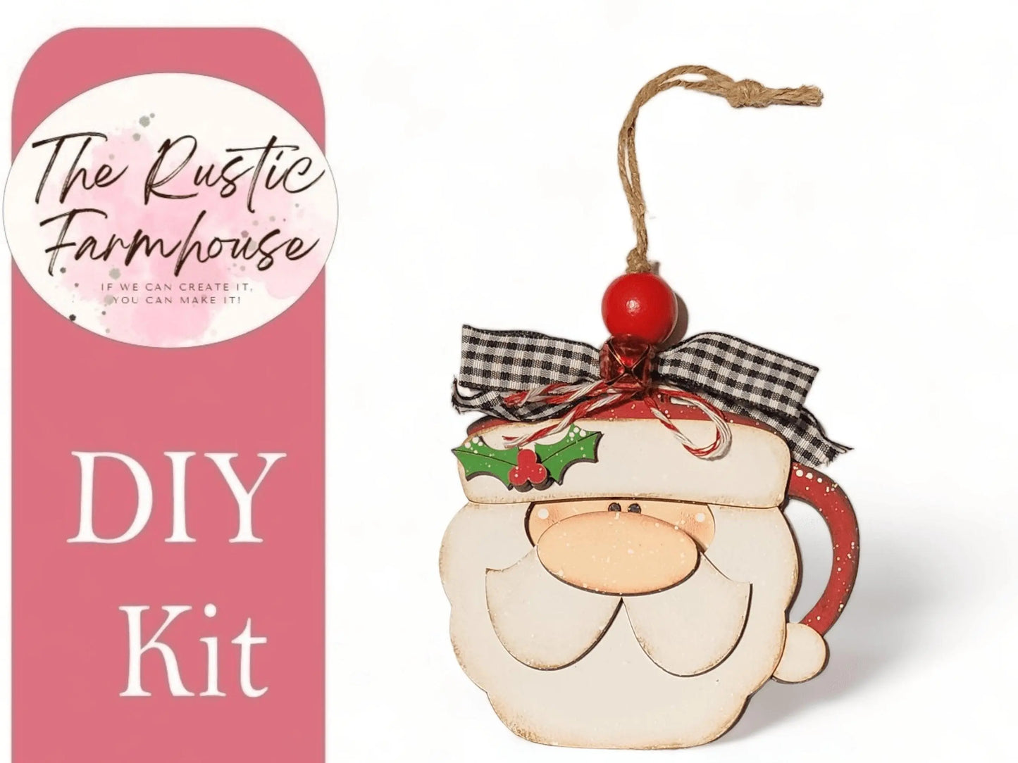 Santa Mug Ornament DIY Christmas Decor - RusticFarmhouseDecor