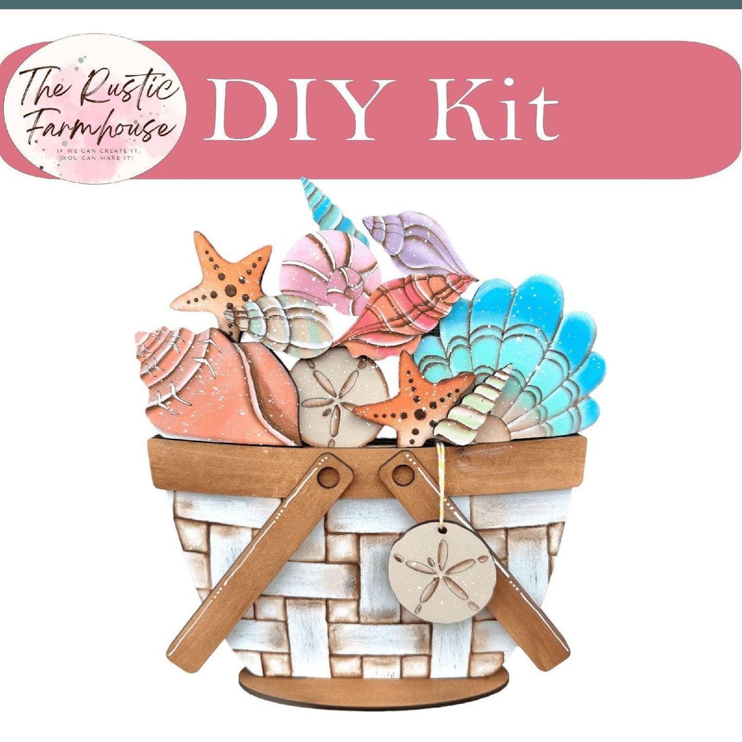 Sea Shells Insert for the Interchangeable Flower Basket - RusticFarmhouseDecor