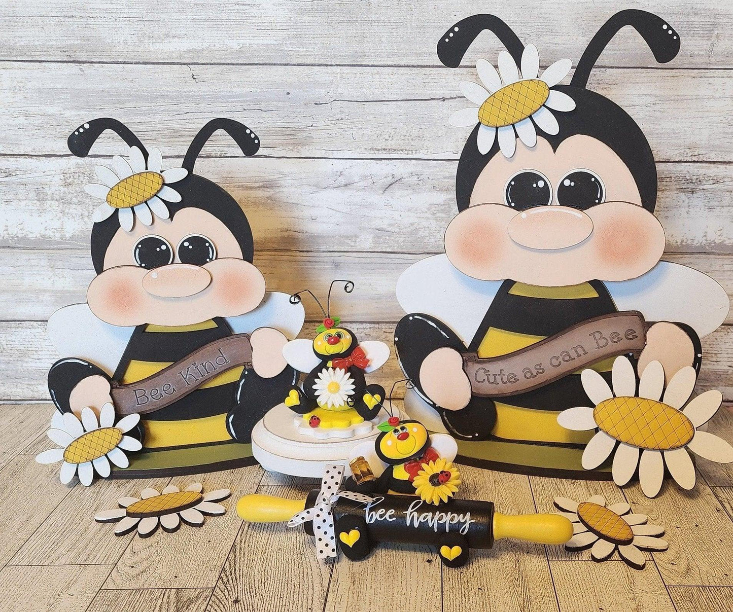 Sitting Bumble Bee Decor DIY Craft kit for paint parties Bee Kind Unfinished DIY Wood Kit, Blanks to Decorate Home Decor - RusticFarmhouseDecor