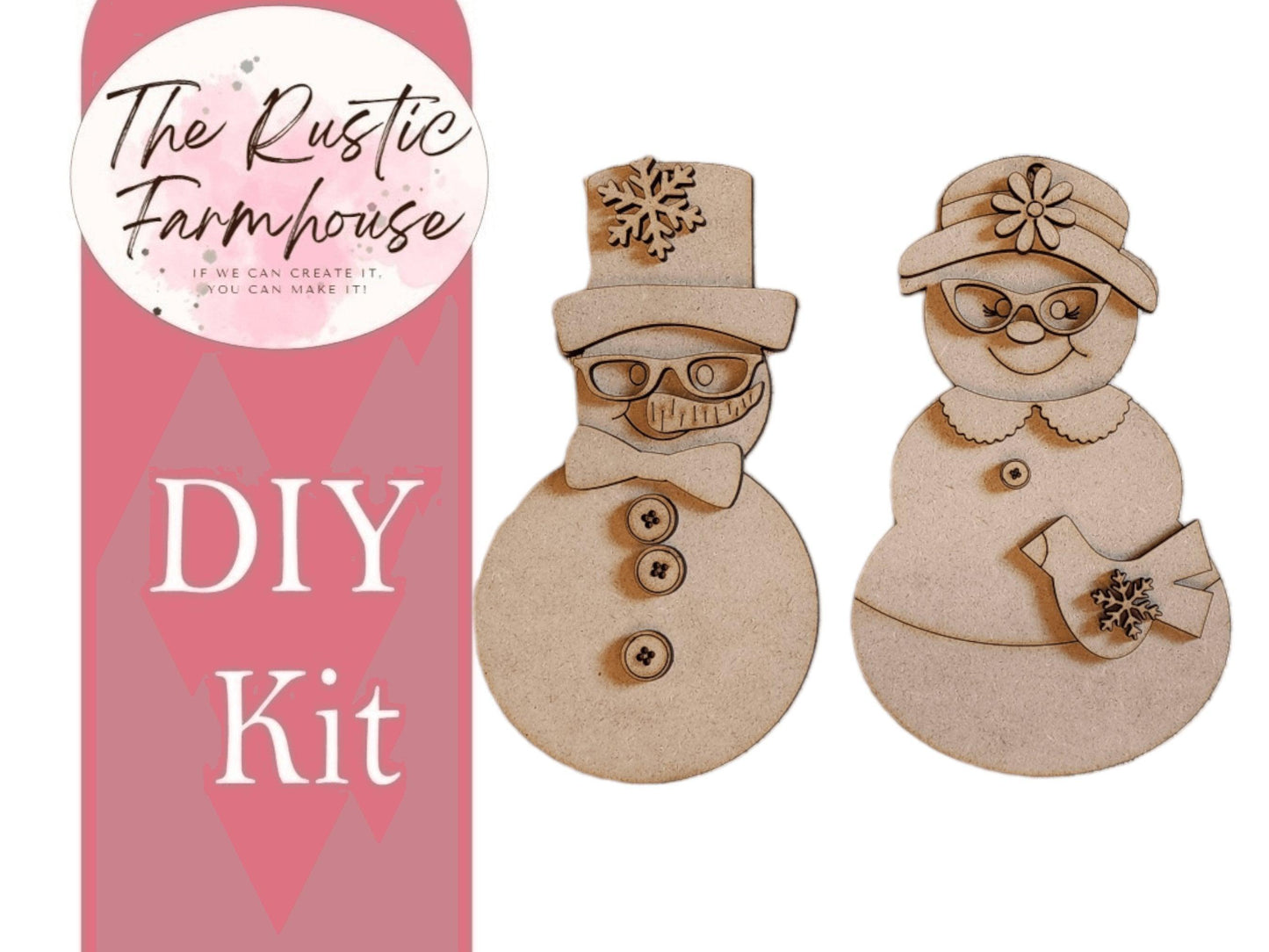 Snow Couple Ornaments - Set of Two - RusticFarmhouseDecor