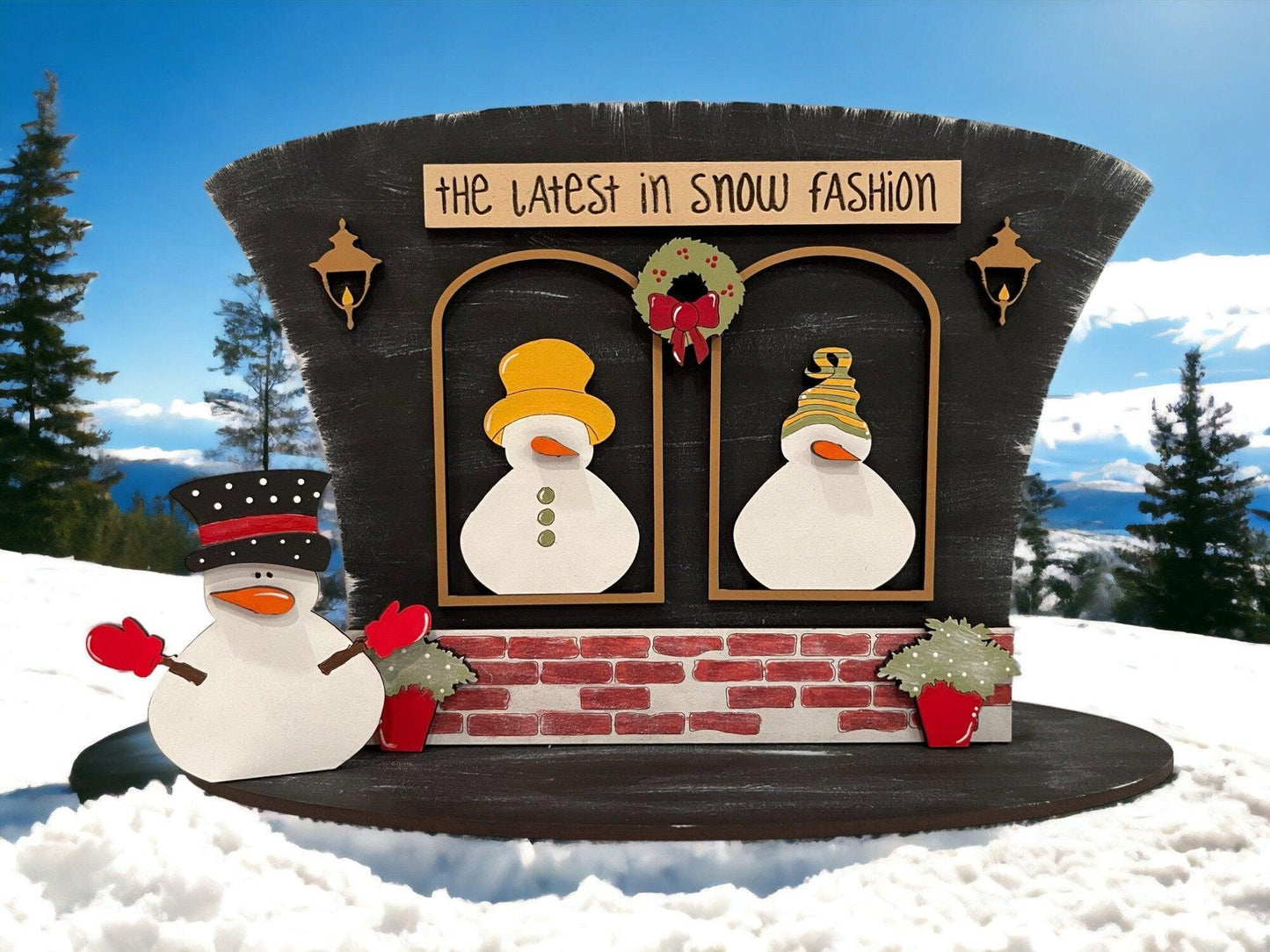 Snow Essentials Company Christmas Village DIY, Snowman Hat Decor - RusticFarmhouseDecor