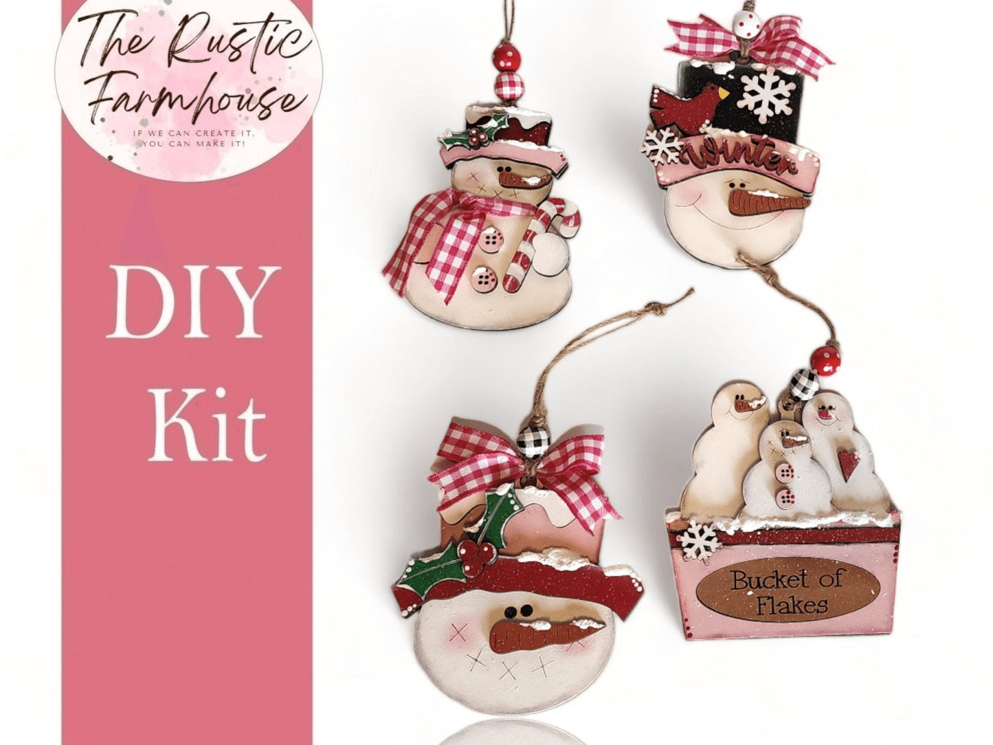 Snowmen Ornaments Holiday Tree Decor DIY Kit - RusticFarmhouseDecor