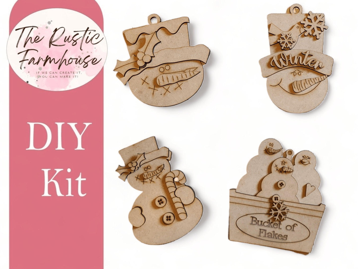 Snowmen Ornaments Holiday Tree Decor DIY Kit - RusticFarmhouseDecor
