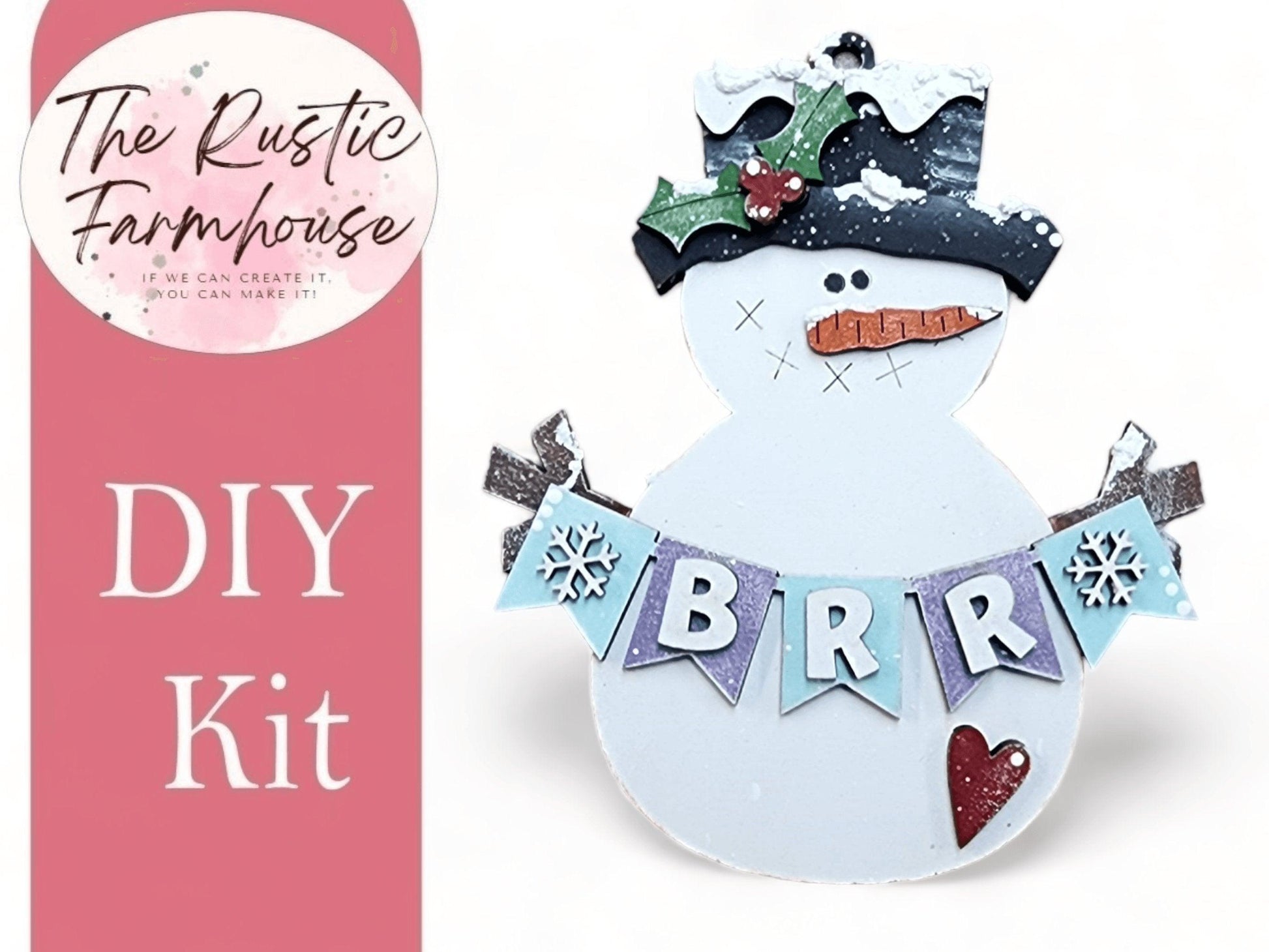 Snowmen Ornaments With Banners Holiday Tree Decor DIY Kit - RusticFarmhouseDecor