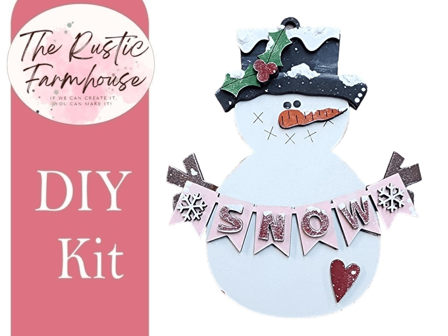 Snowmen Ornaments With Banners Holiday Tree Decor DIY Kit - RusticFarmhouseDecor