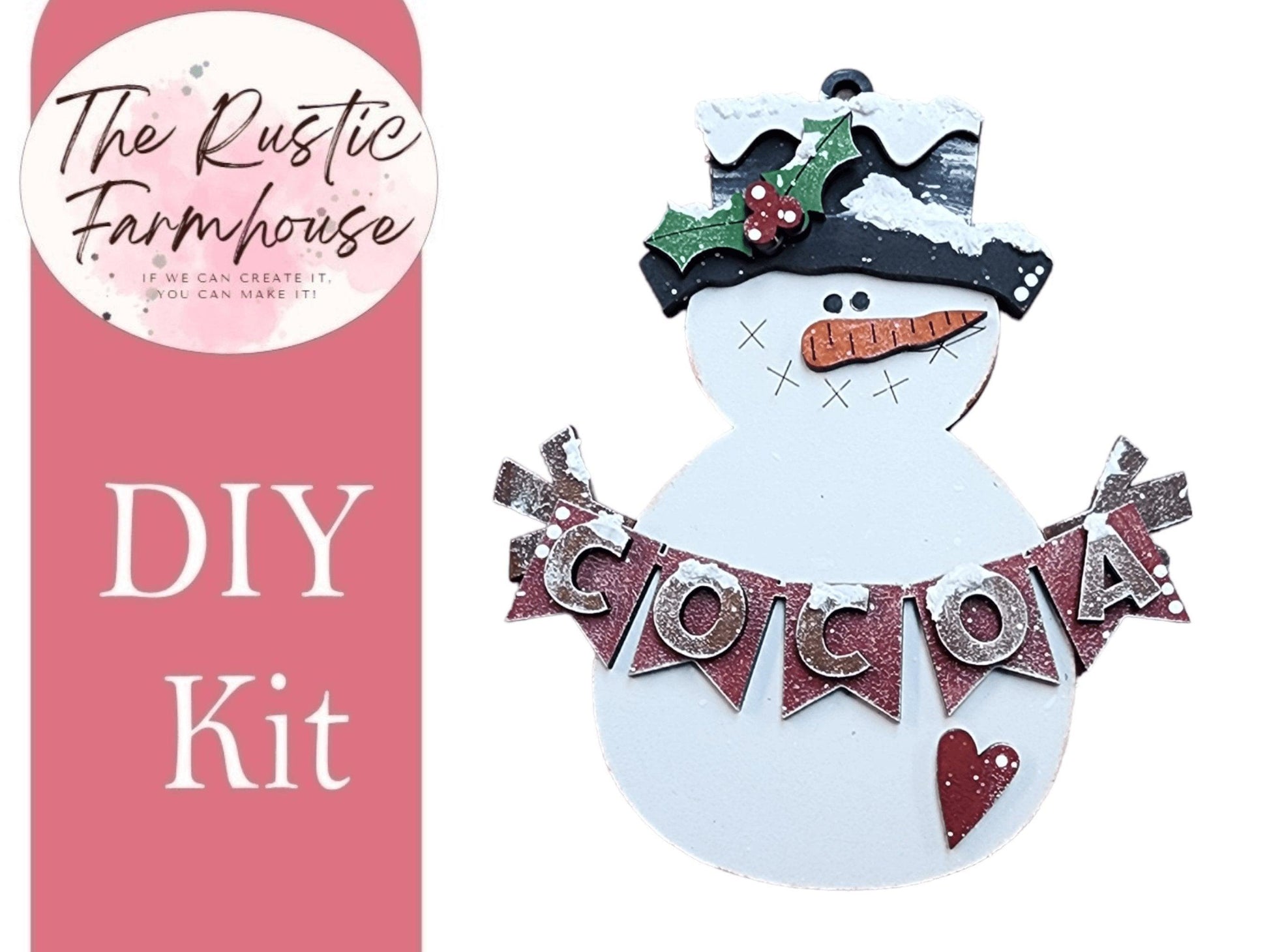 Snowmen Ornaments With Banners Holiday Tree Decor DIY Kit - RusticFarmhouseDecor