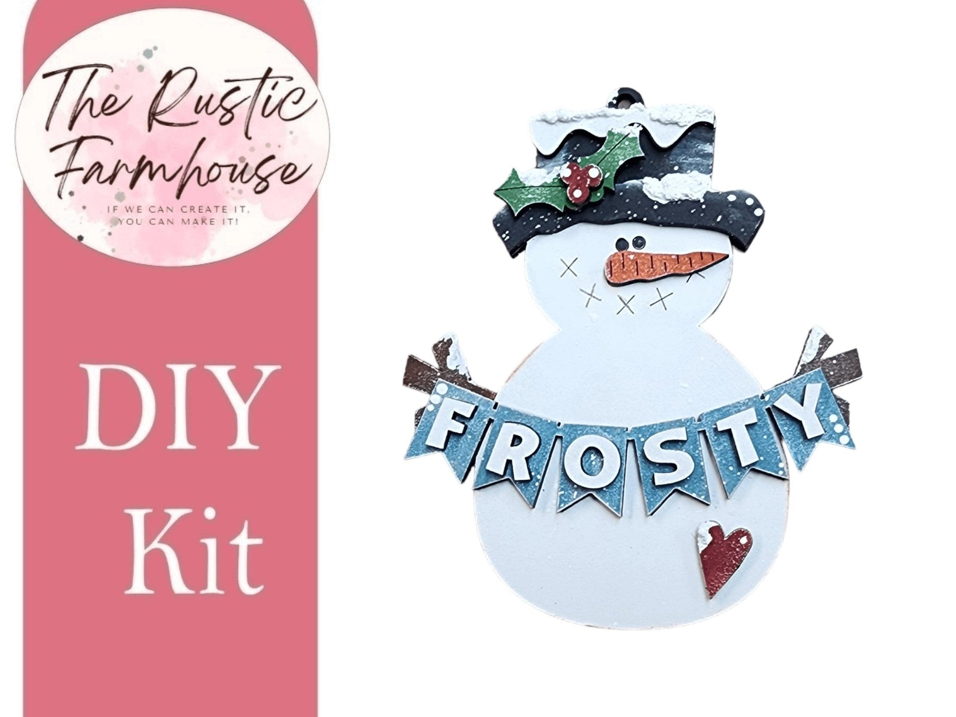 Snowmen Ornaments With Banners Holiday Tree Decor DIY Kit - RusticFarmhouseDecor