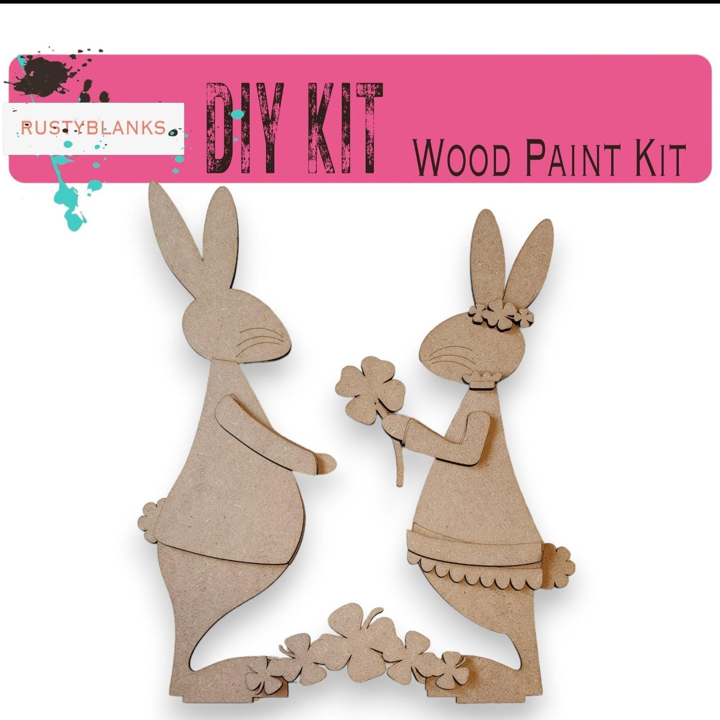 St Patrick's Day Bunny Couple DIY Shelf Sitter Craft - Great Gift for Mom - RusticFarmhouseDecor