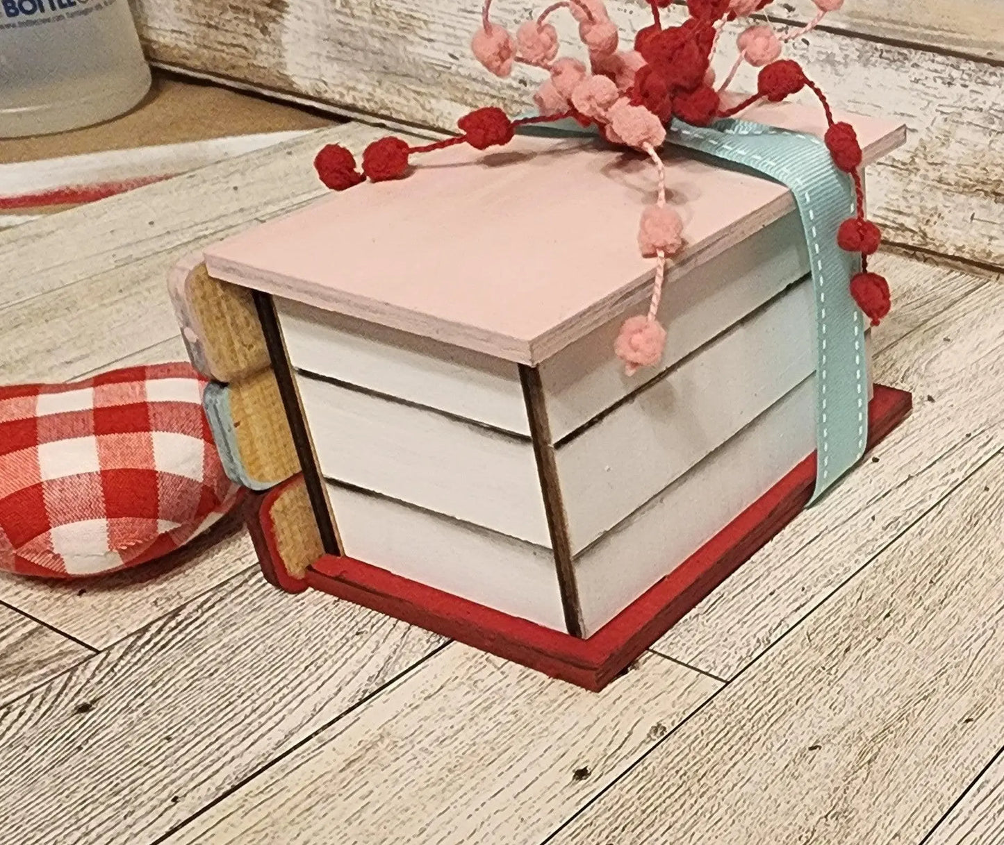 Stacked Books SVG, Interchangeable Faux Books laser cut file, Wood laser cut glowforge stacked books - RusticFarmhouseDecor