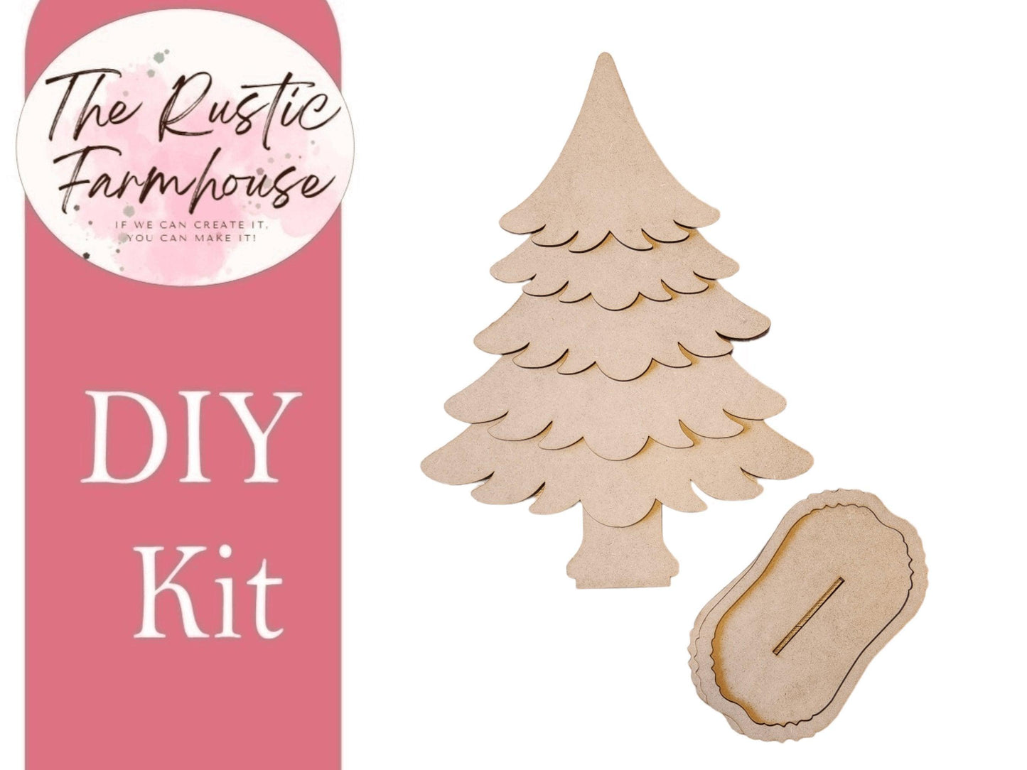 Standing Christmas Tree Shelf Sitter, Christmas Decor, Winter mantle, Wood Craft Kit - RusticFarmhouseDecor