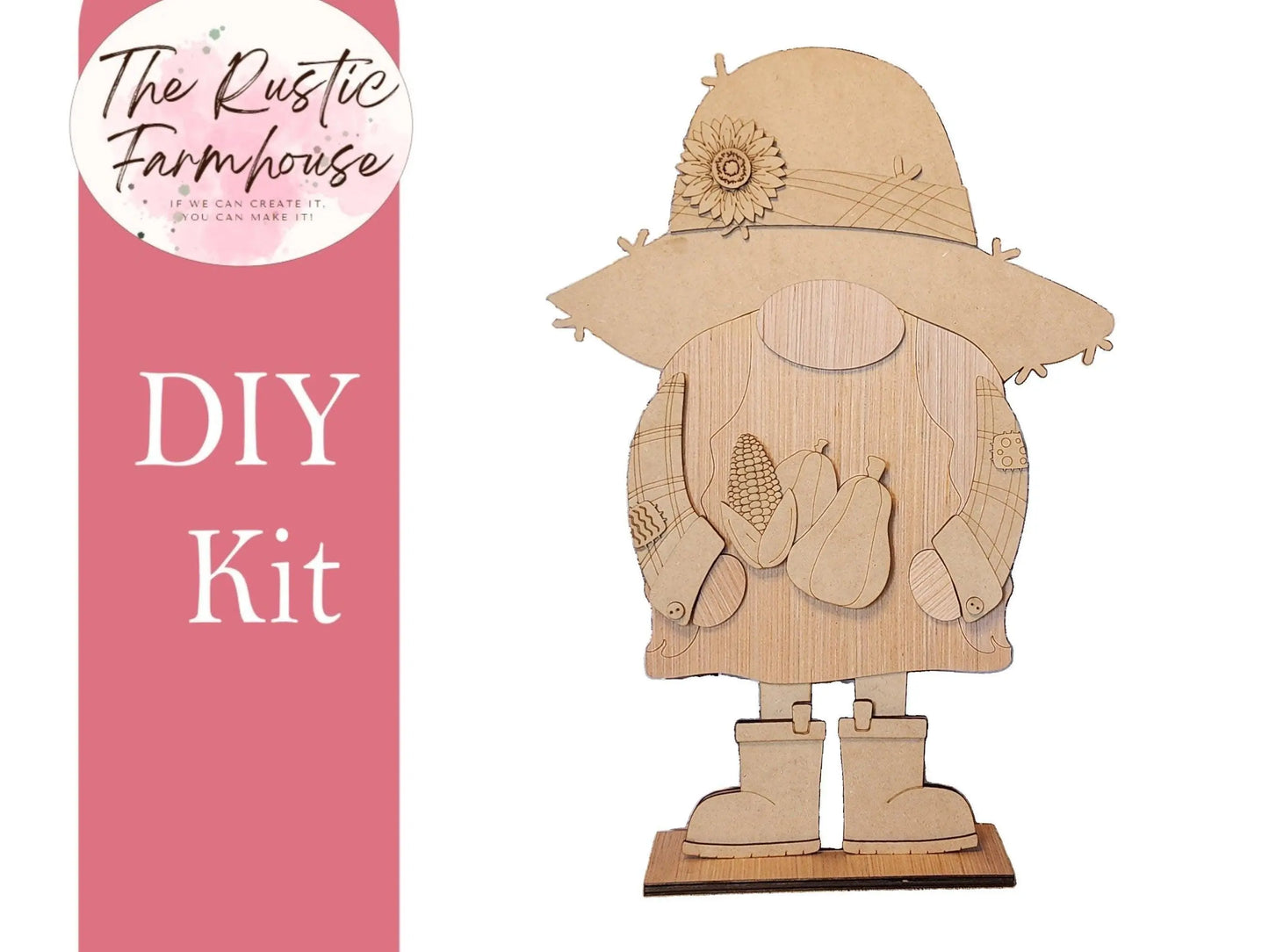 Standing Gnome Fall Scarecrow Add-Ons - RusticFarmhouseDecor
