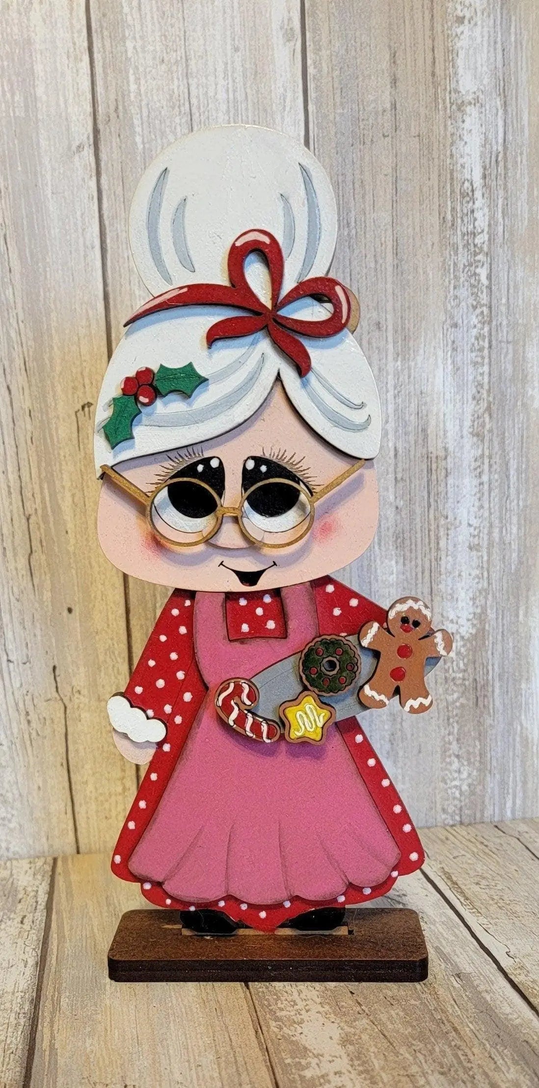 Standing Tiered Tray Mrs. Santa Claus Santa SVG Laser File Glowforge - RusticFarmhouseDecor