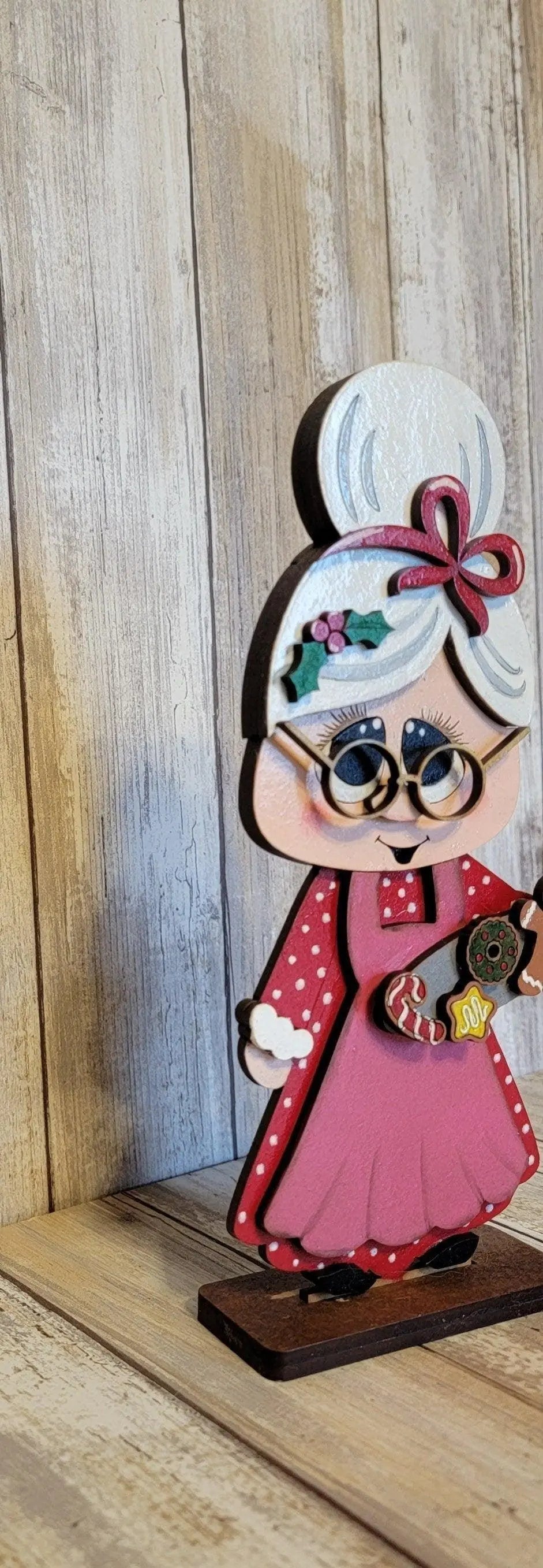 Standing Tiered Tray Mrs. Santa Claus Santa SVG Laser File Glowforge - RusticFarmhouseDecor