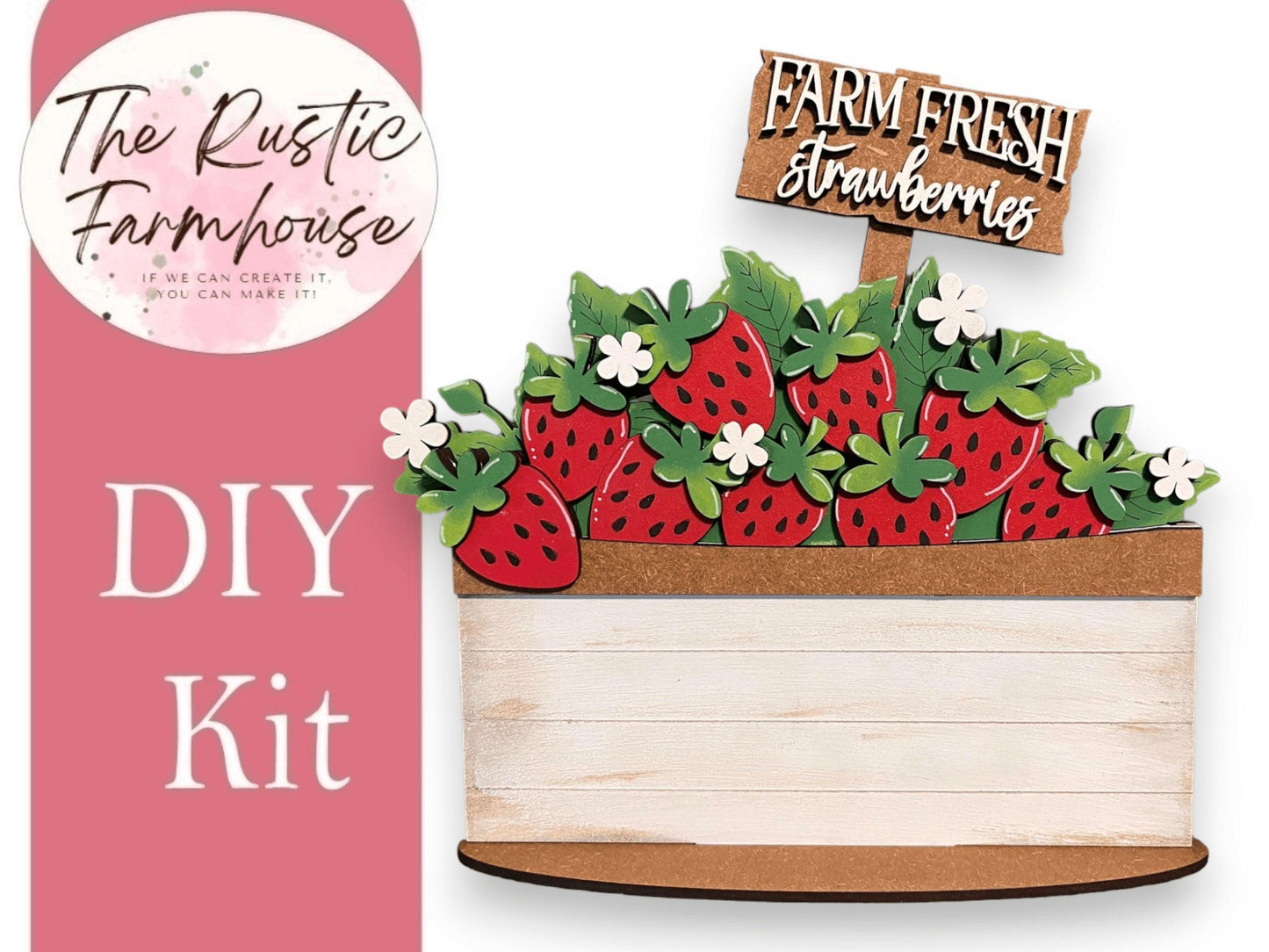 Strawberries Insert for the Interchangeable Flower Basket - RusticFarmhouseDecor